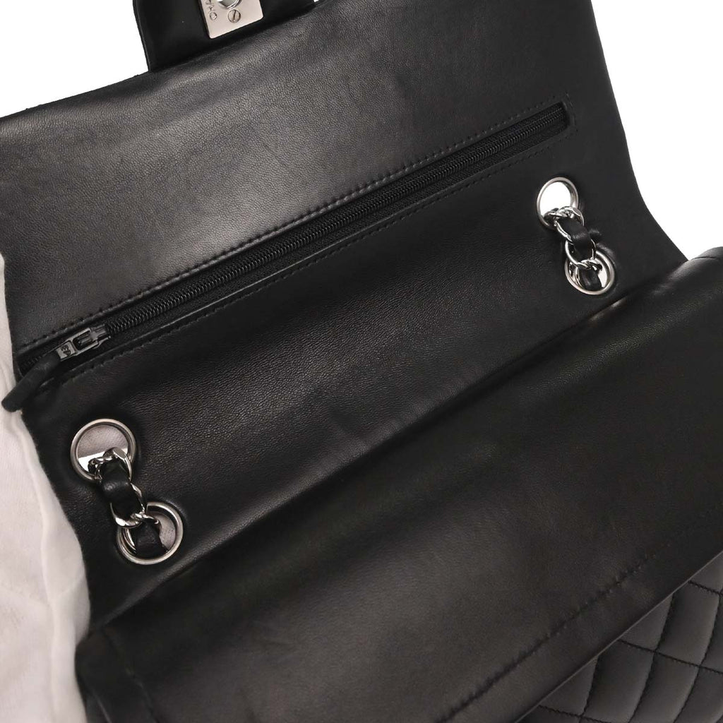 Chanel Black Lambskin Medium Classic Double Flap Shoulder Bag