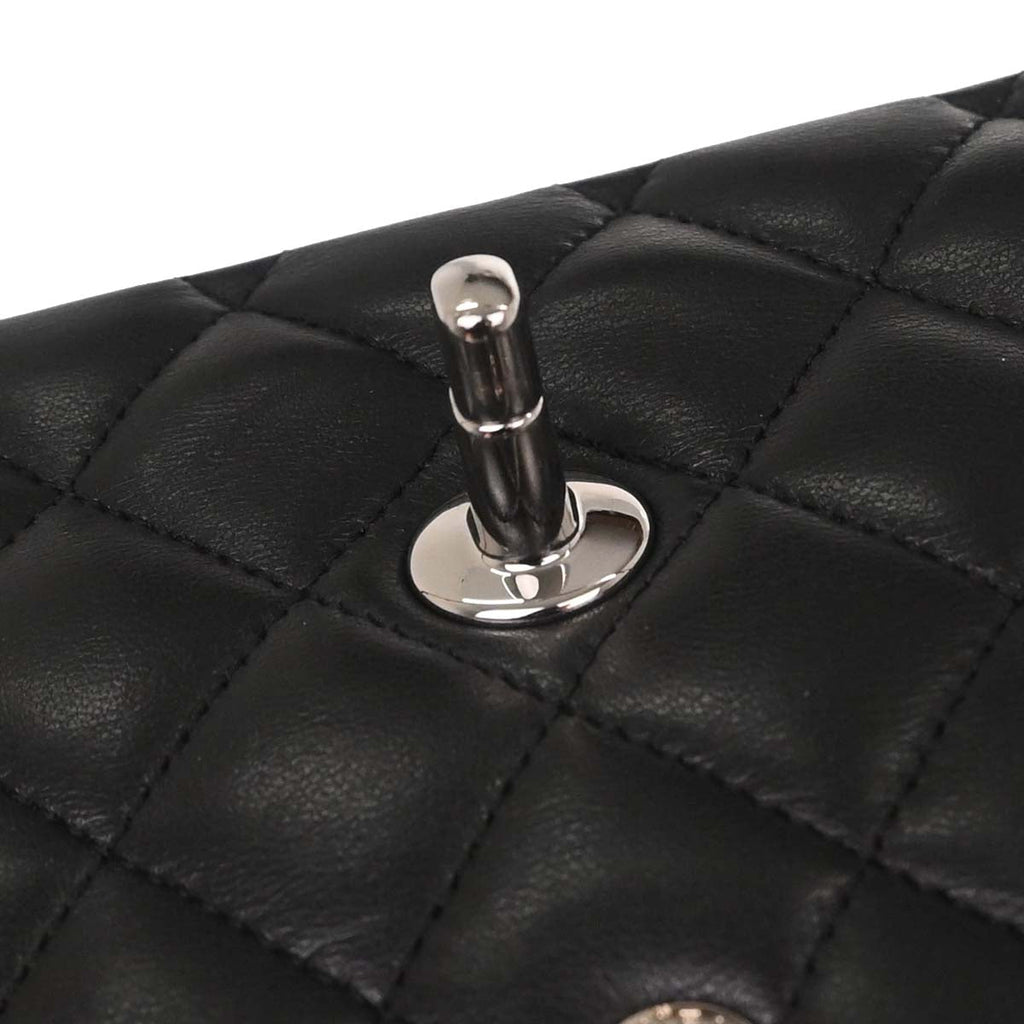 Chanel Black Lambskin Medium Classic Double Flap Shoulder Bag