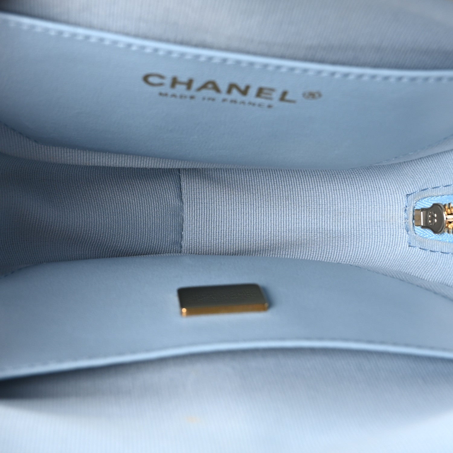 Chanel Lambskin Quilted CC In Love Heart Bag Light Blue