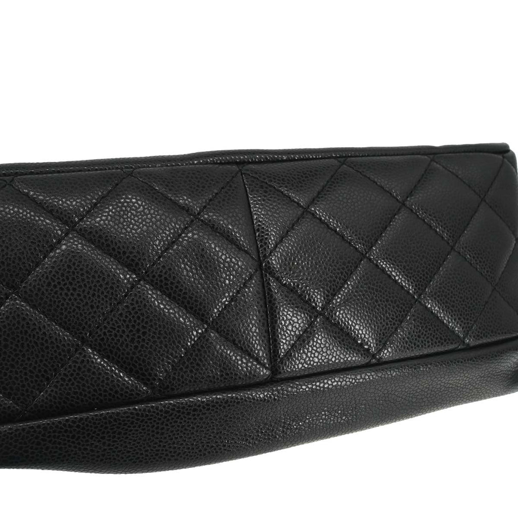Chanel 2010-2011 Black Caviar Skin Front Zip Chain Handbag