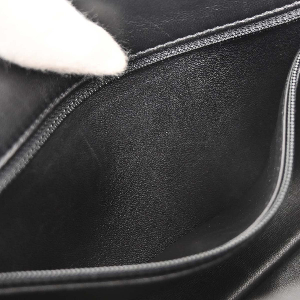 Chanel 2014-2015 Black Wool No.5 Turnlock Full Flap Shoulder Bag