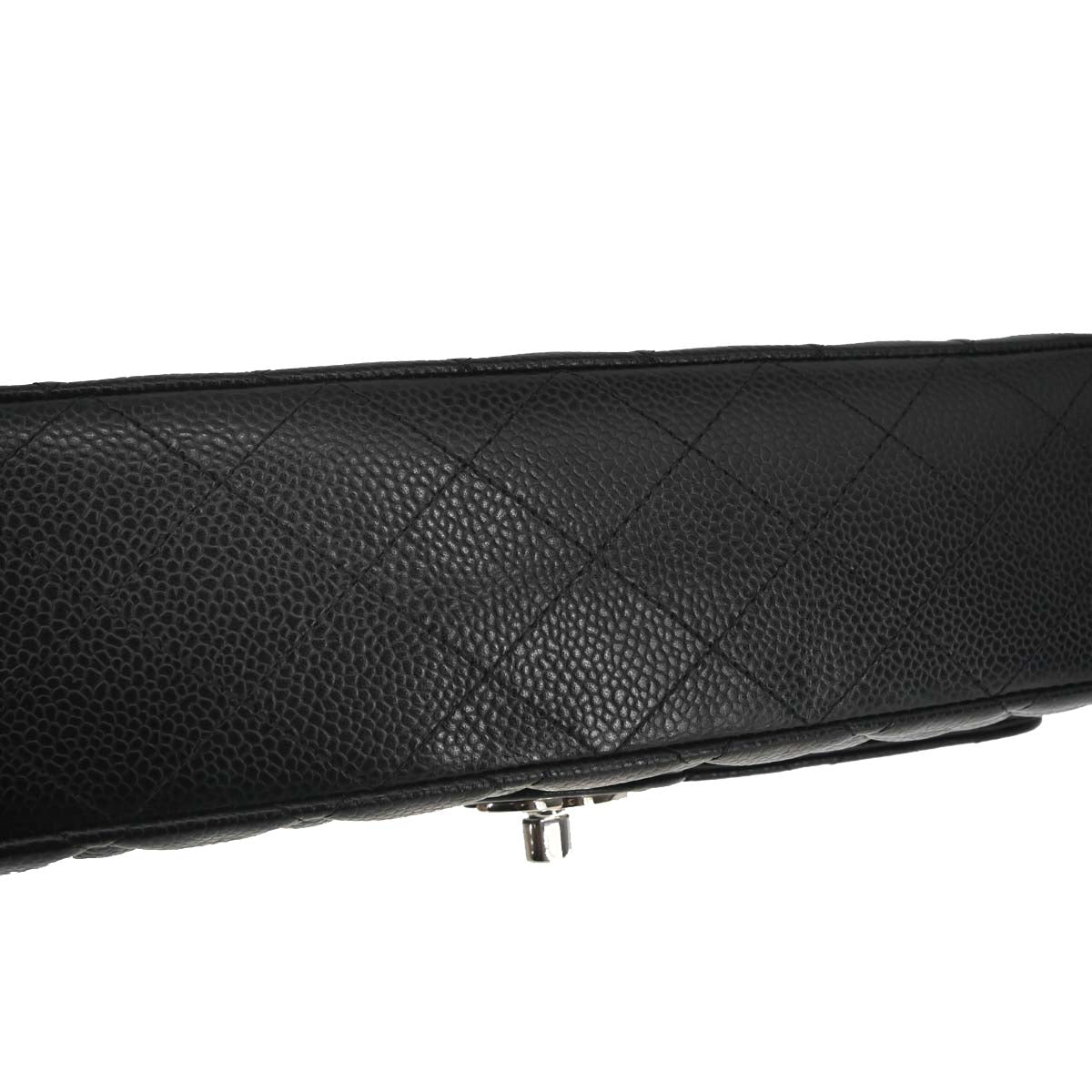 Chanel 2015-2016 Black Caviar Skin Medium Classic Double Flap Shoulder Bag