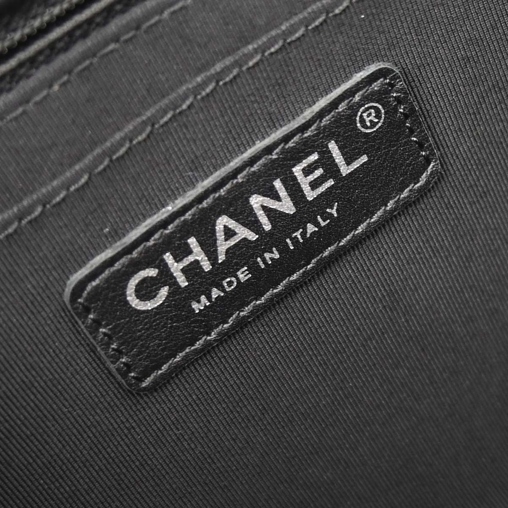 Chanel 2014 Black Perforated Lambskin Jumbo Classic Flap Handbag