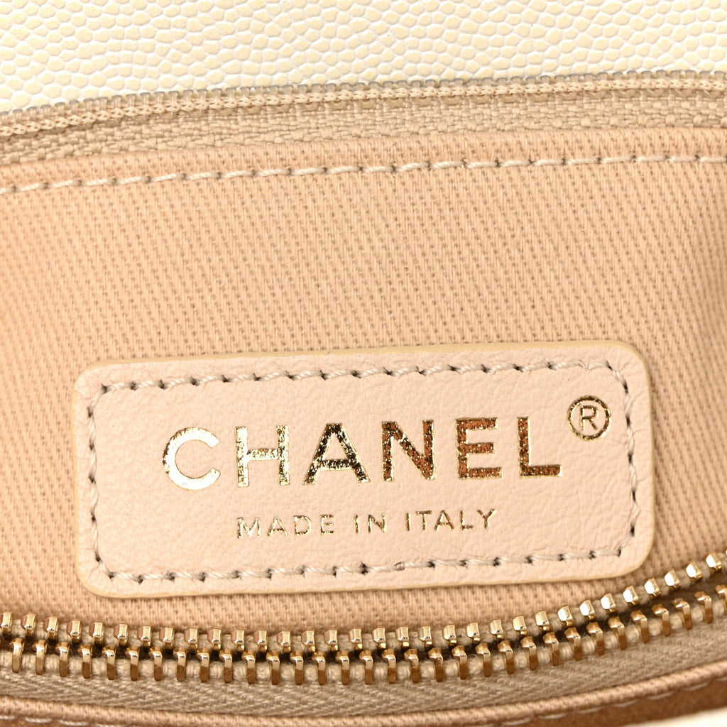 Chanel Iridescent Caviar Quilted Small Coco Handle Flap White