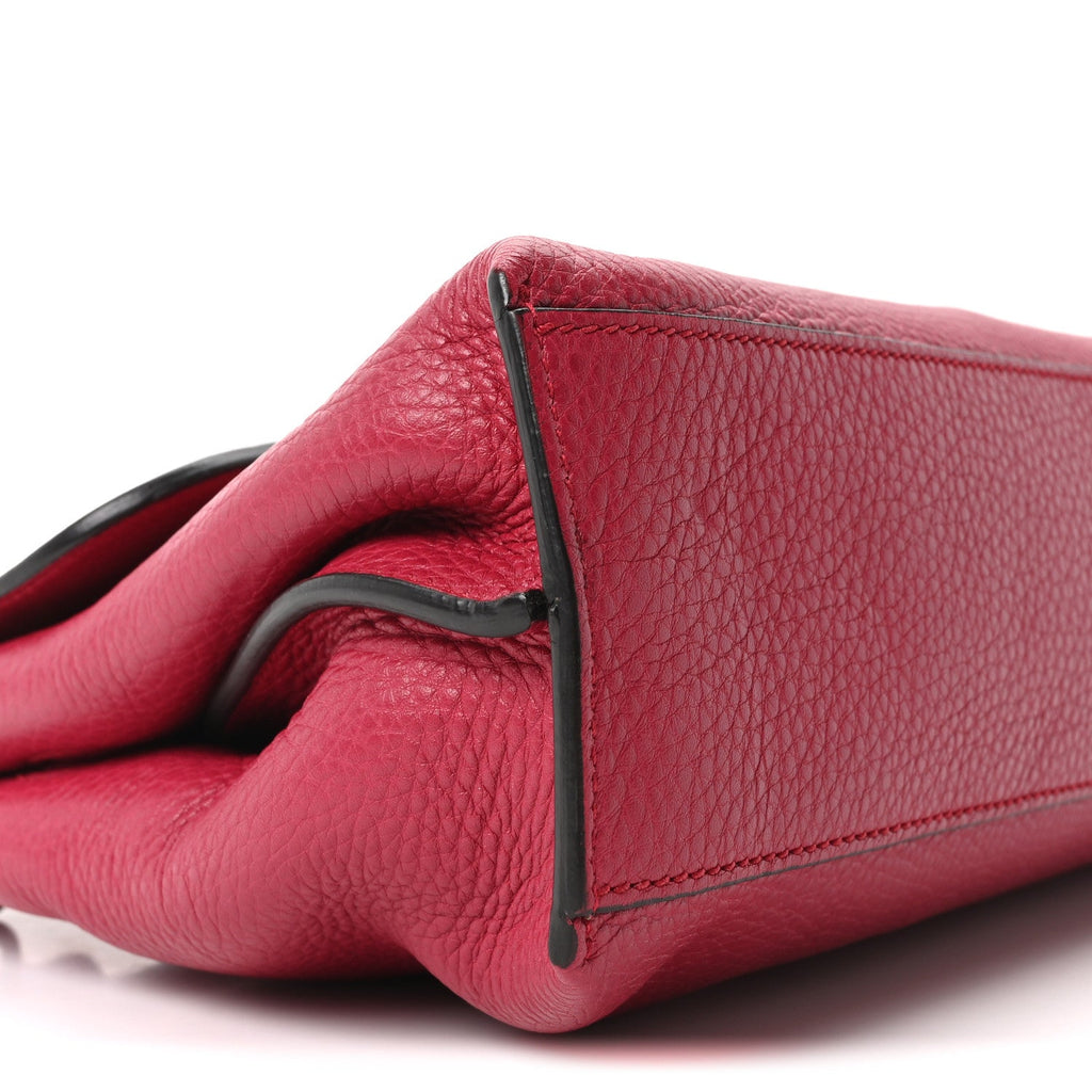 Gucci Cellarius Calfskin Small Bamboo Daily Top Handle Bag  Dark Pink