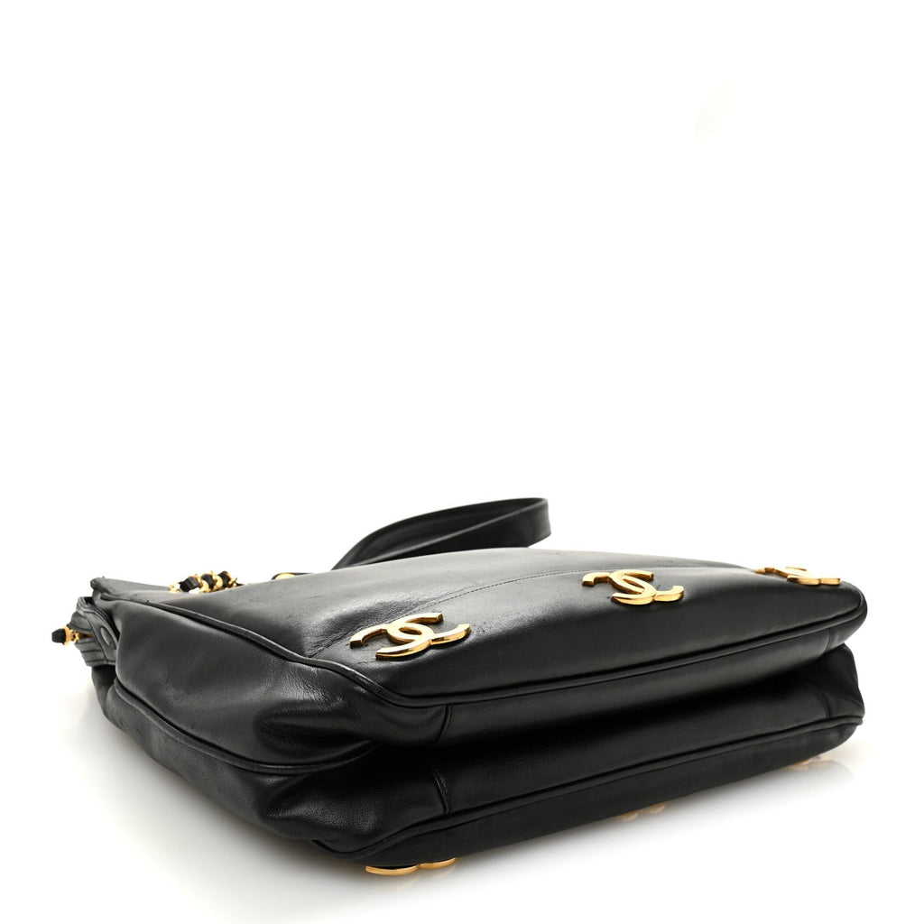 Chanel Lambskin Triple CC Shoulder Bag Black