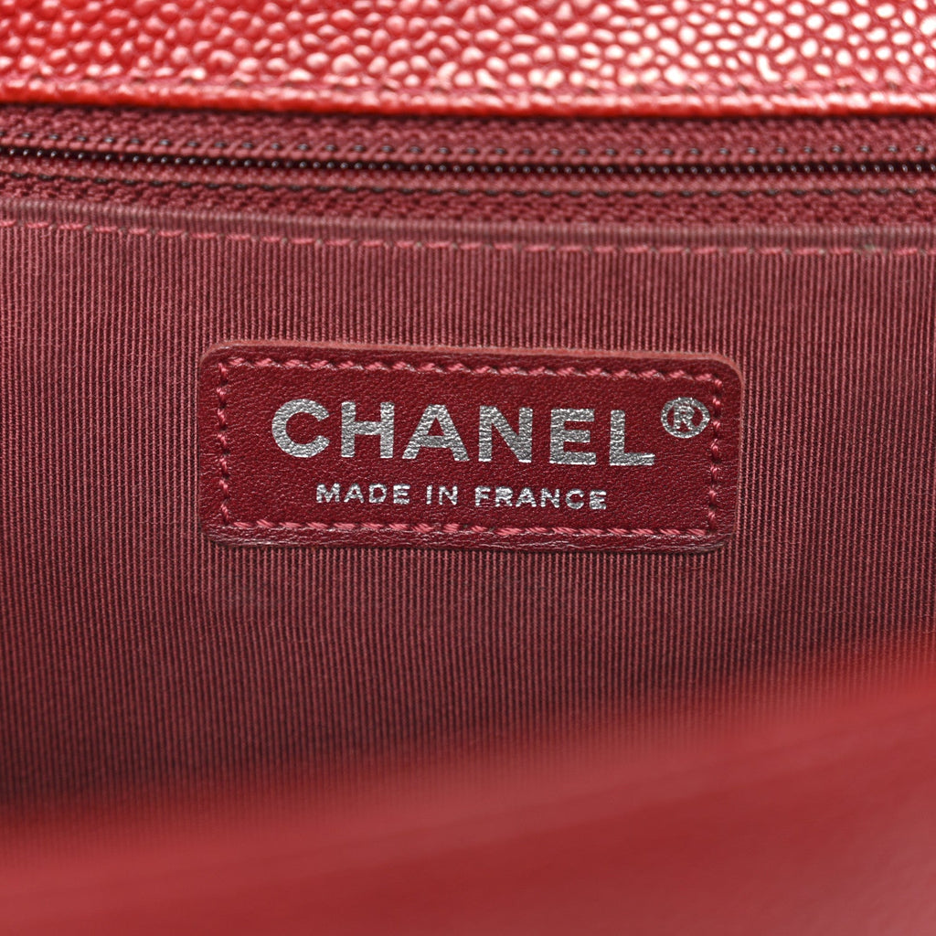 Chanel Caviar Quilted Large Boy Flap Dark Red