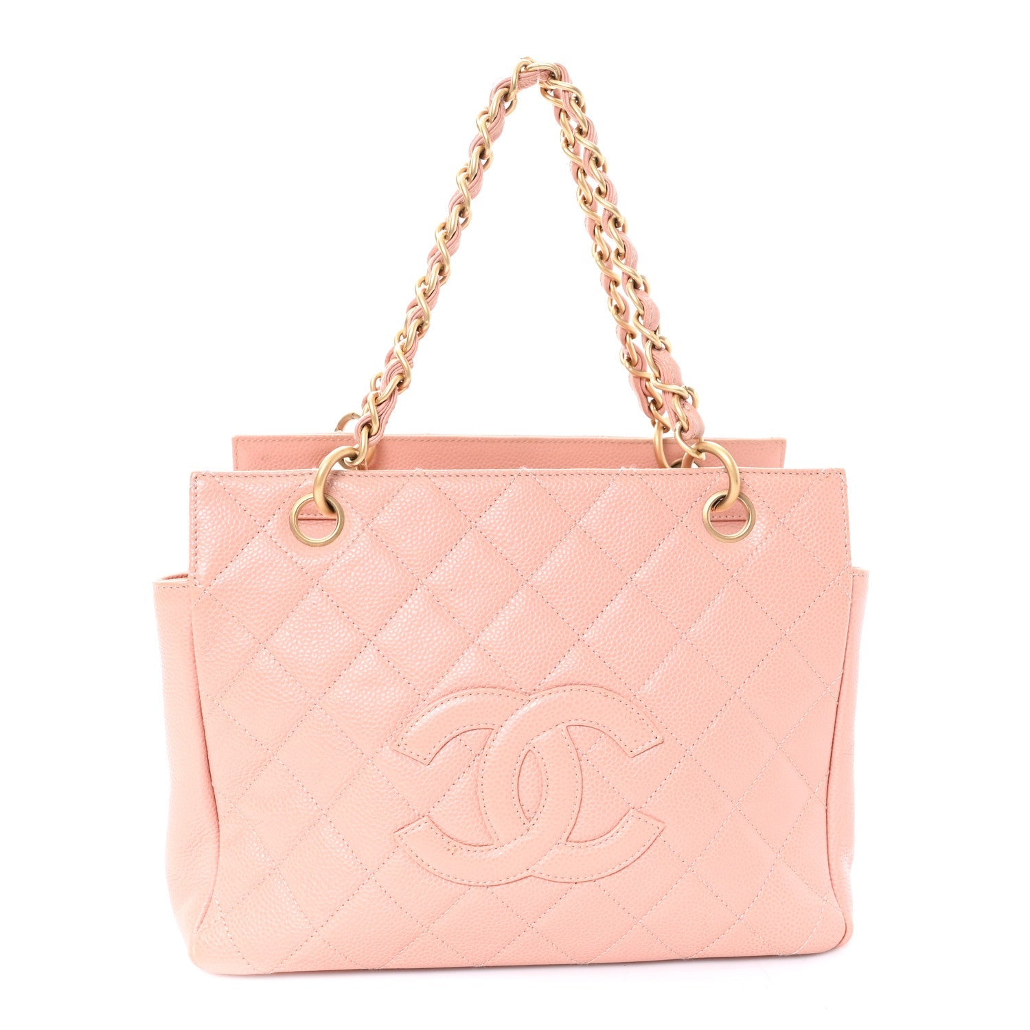 Chanel Caviar Quilted Petit Timeless Shopping Tote PTT Pink