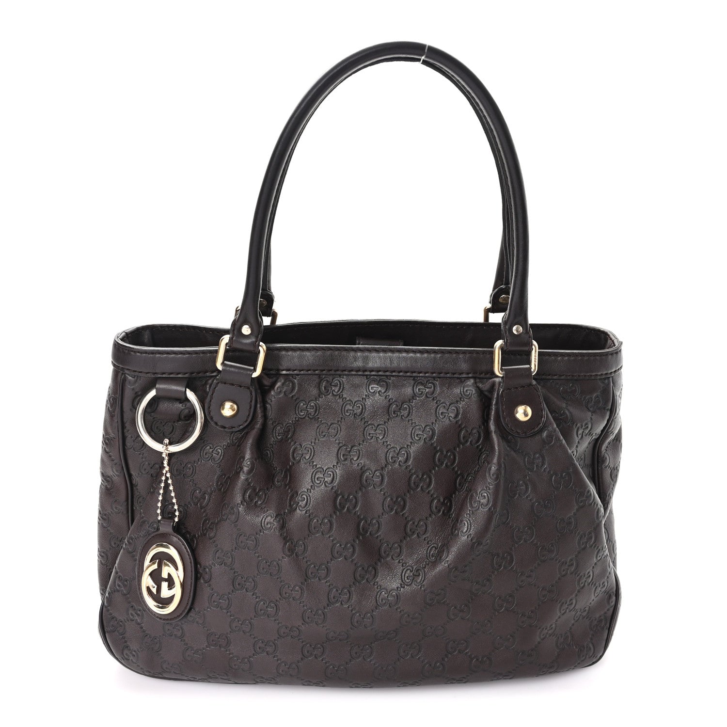 Gucci Guccissima Medium Sukey Top Handle Tote Chocolate