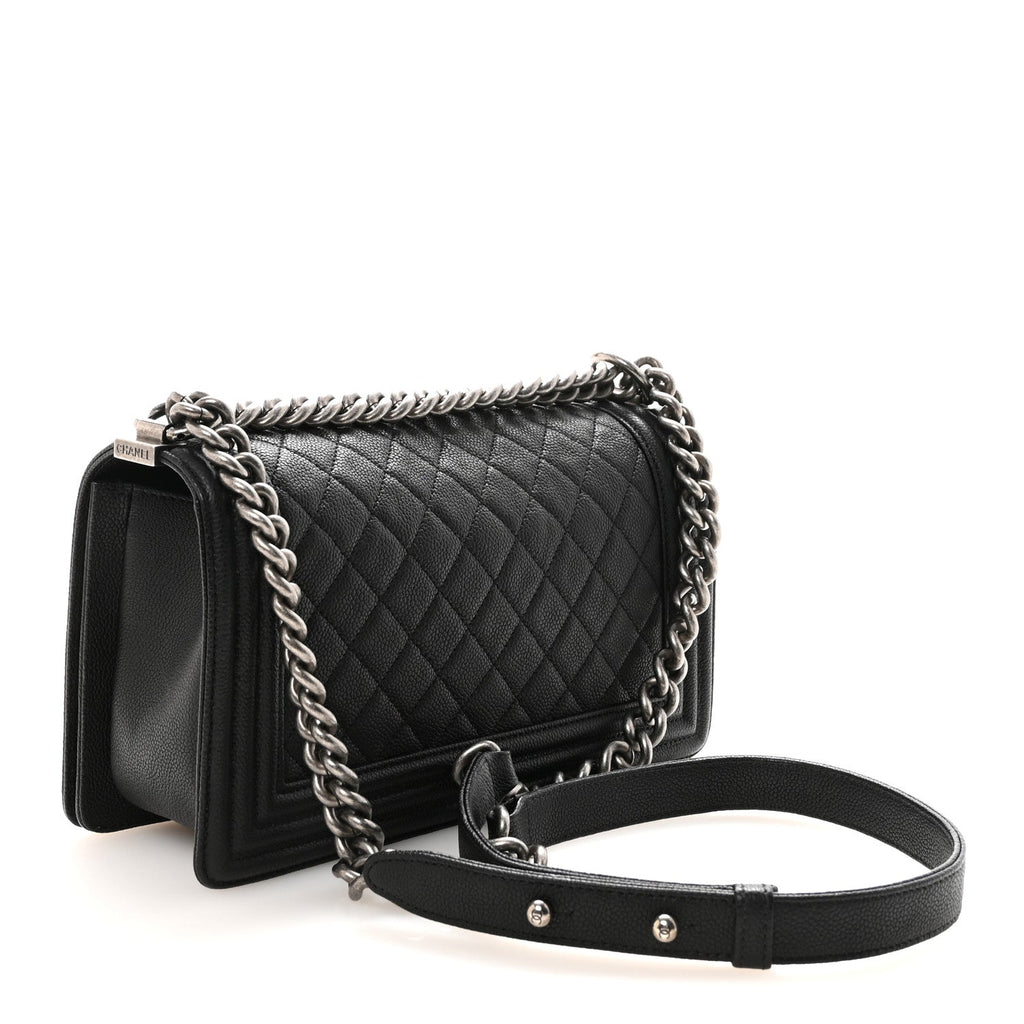 Chanel Caviar Quilted Medium Boy Flap Black