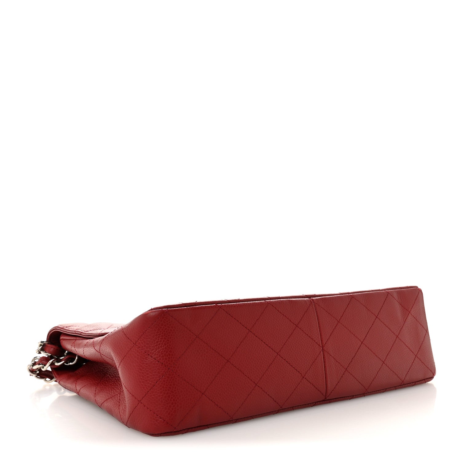 Chanel Caviar Quilted Jumbo Single Flap Dark Red