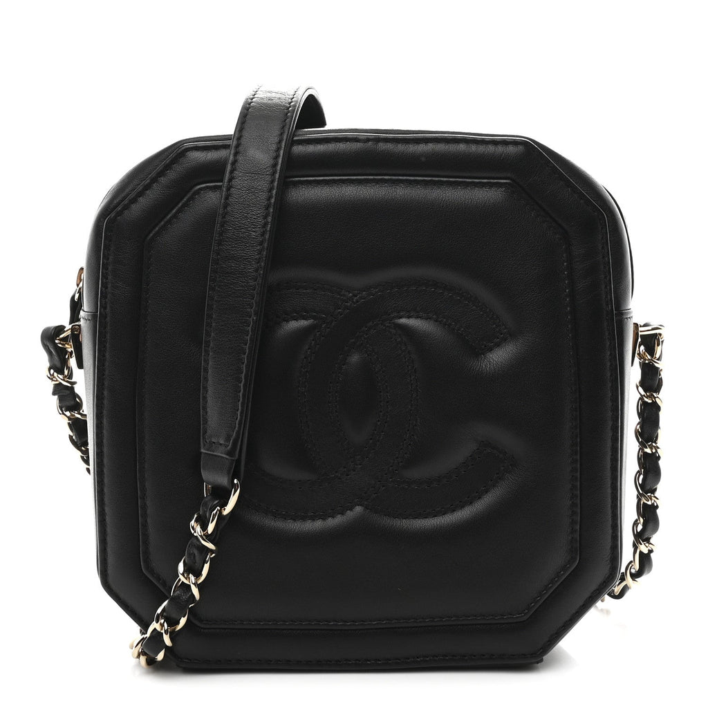 Chanel Calfskin CC Clock Camera Case Black