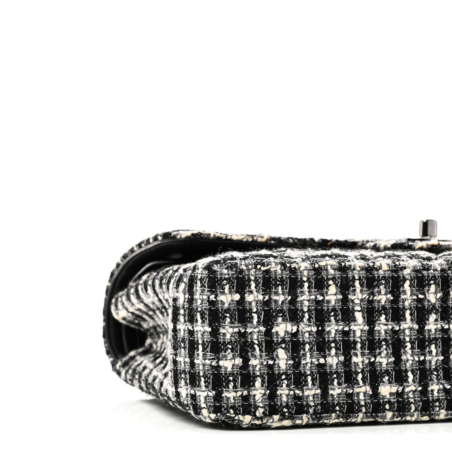 Chanel Tweed Quilted Medium Double Flap Black