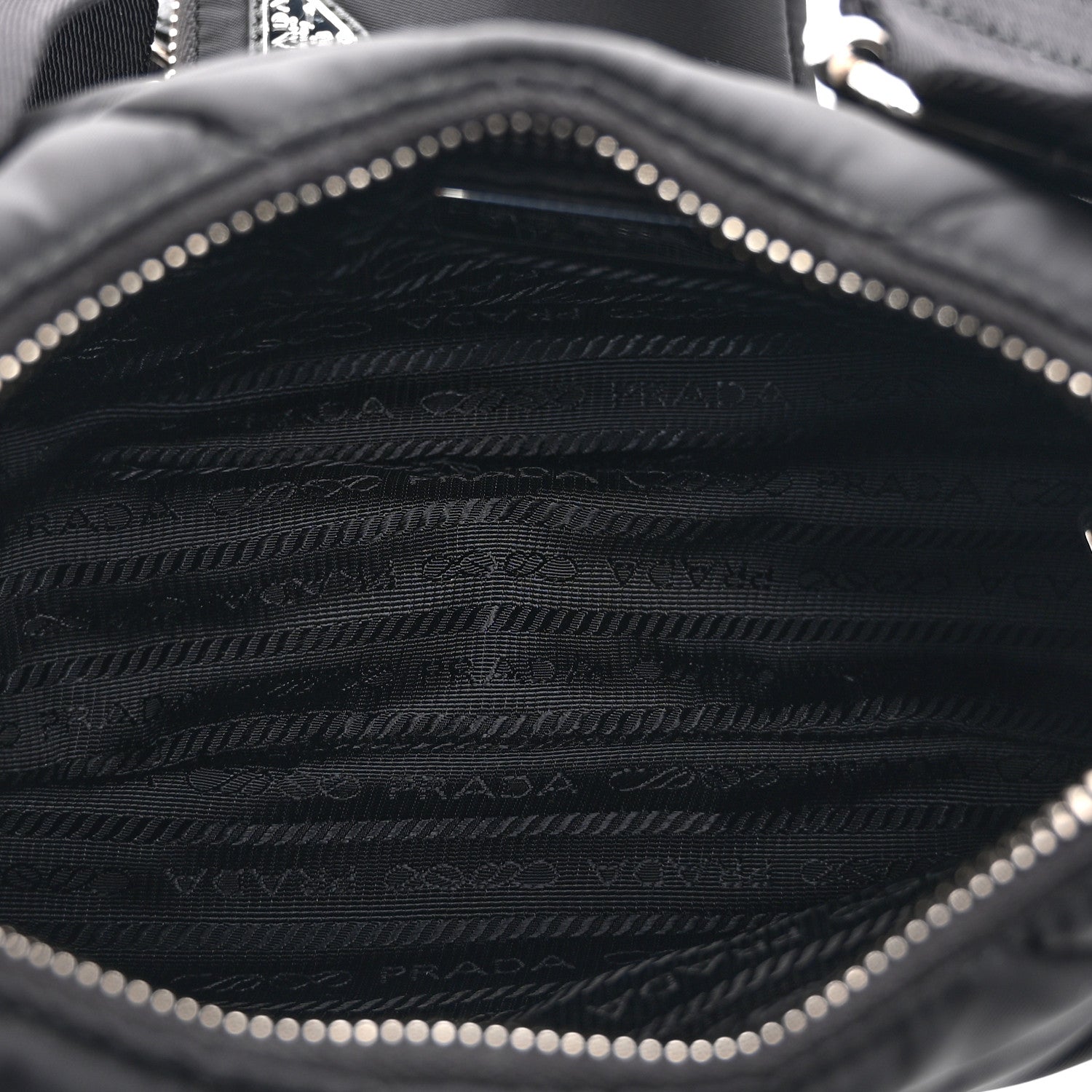 Prada Re-Nylon Triangle Padded Patchwork Shoulder Bag Black