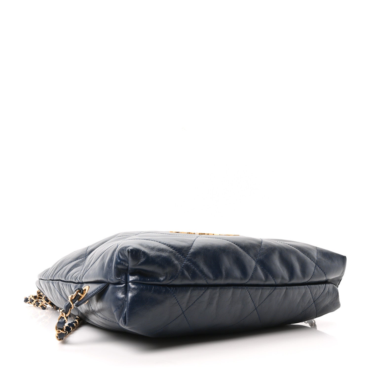 Chanel Shiny Calfskin Quilted Chanel 22 Backpack Dark Blue