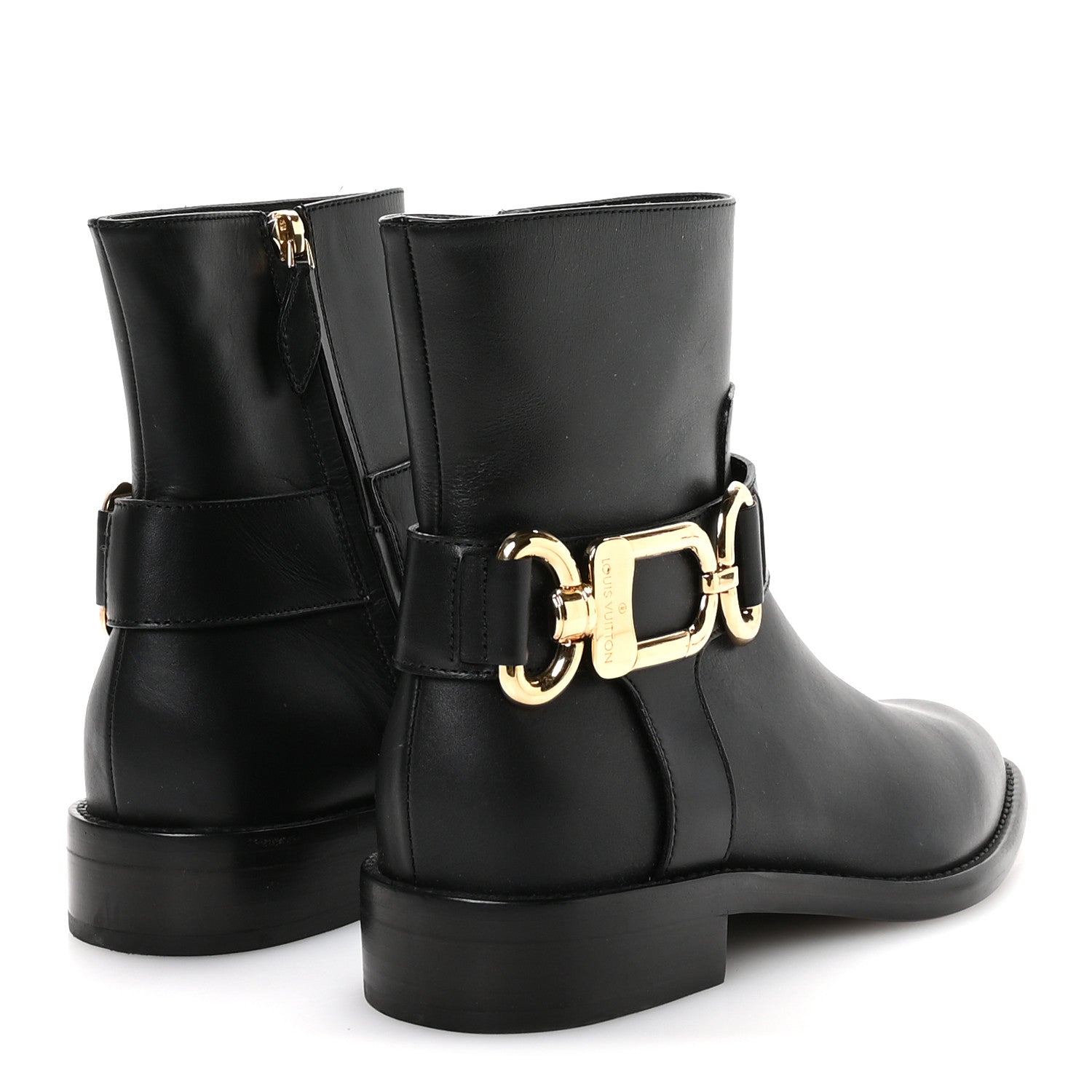 Louis Vuitton Calfskin Westside Flat Ankle Boots 39 Black