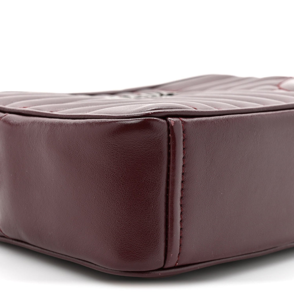 Prada Soft Calfskin Impunture Diagramme Small Camera Bag Granato