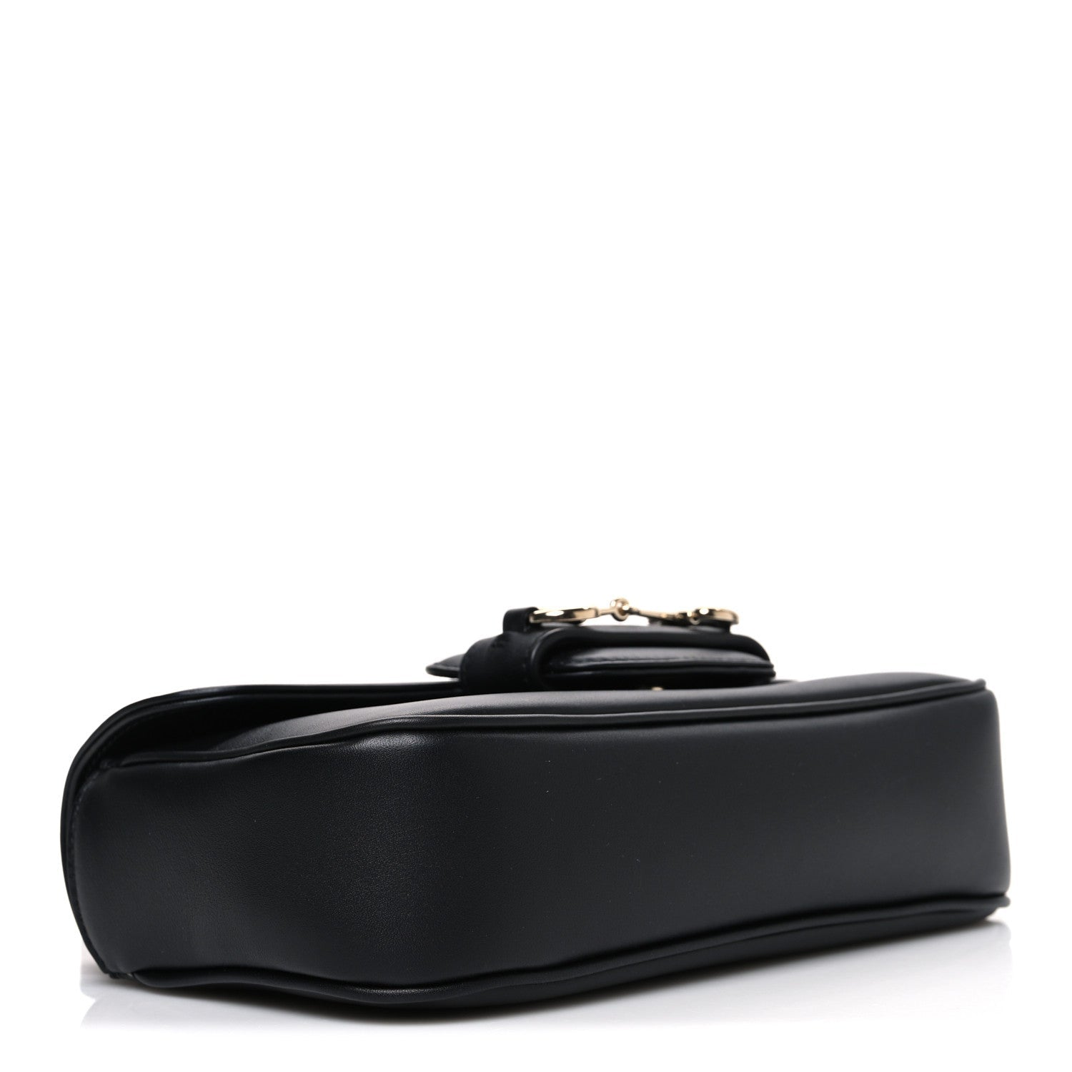 Gucci Calfskin Horsebit 1955 Small Soft Top Handle Shoulder Bag Black