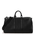 Louis Vuitton Grained Calfskin Aerogram Keepall Bandouliere 50 Black