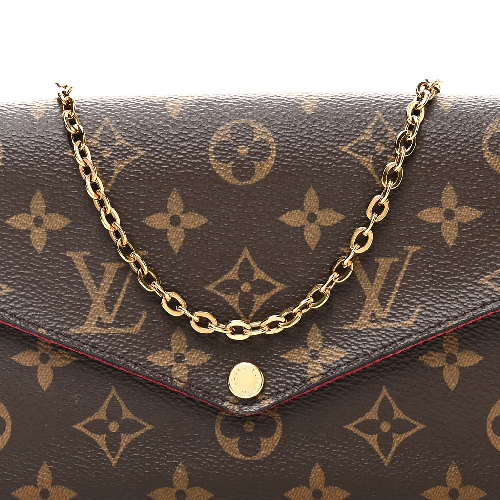 Louis Vuitton Monogram Pochette Felicie Chain Wallet Fuchsia