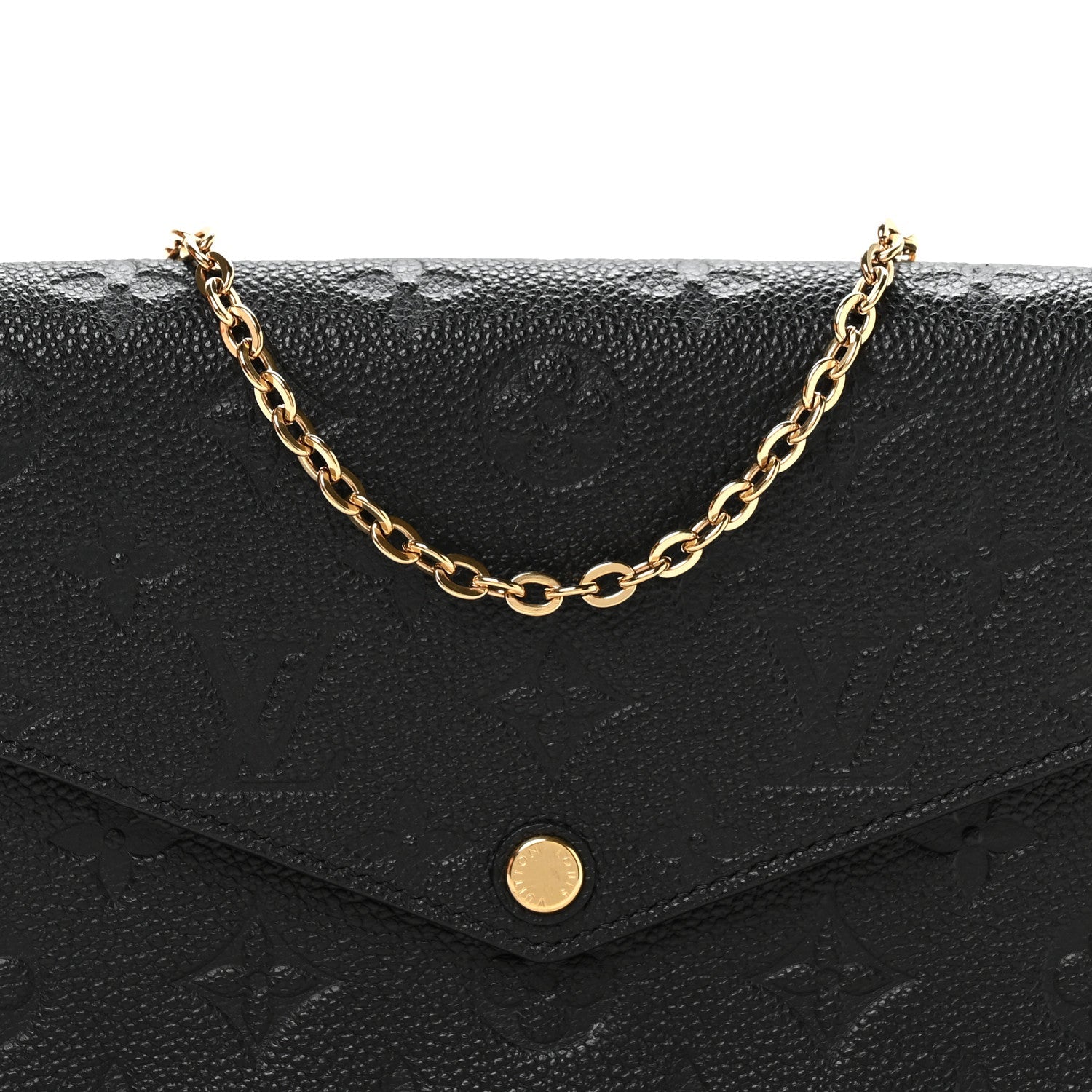 Louis Vuitton Empreinte Pochette Felicie Chain Wallet Black