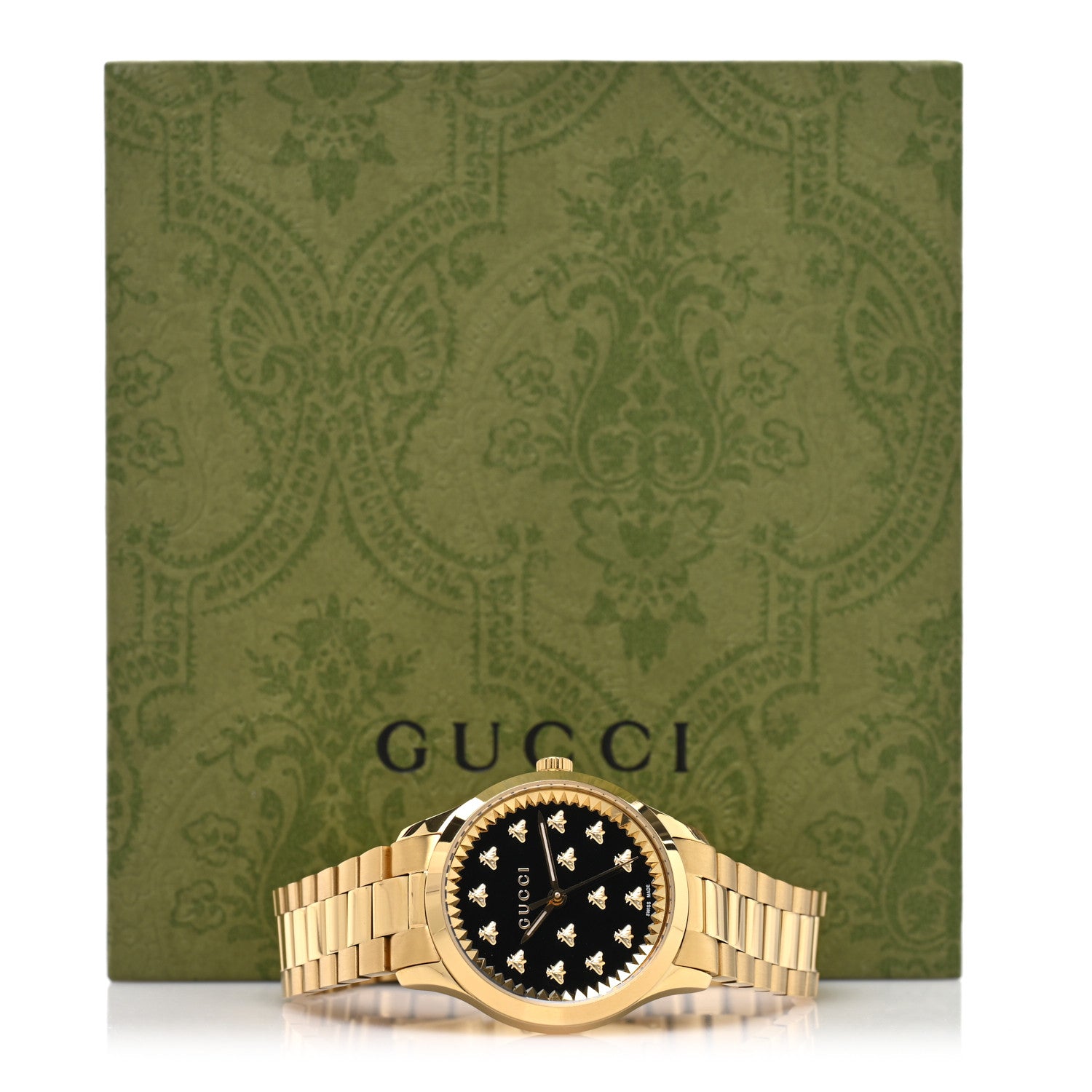 Gucci Stainless Steel 32mm G-Timeless Bee Quartz Watch Black