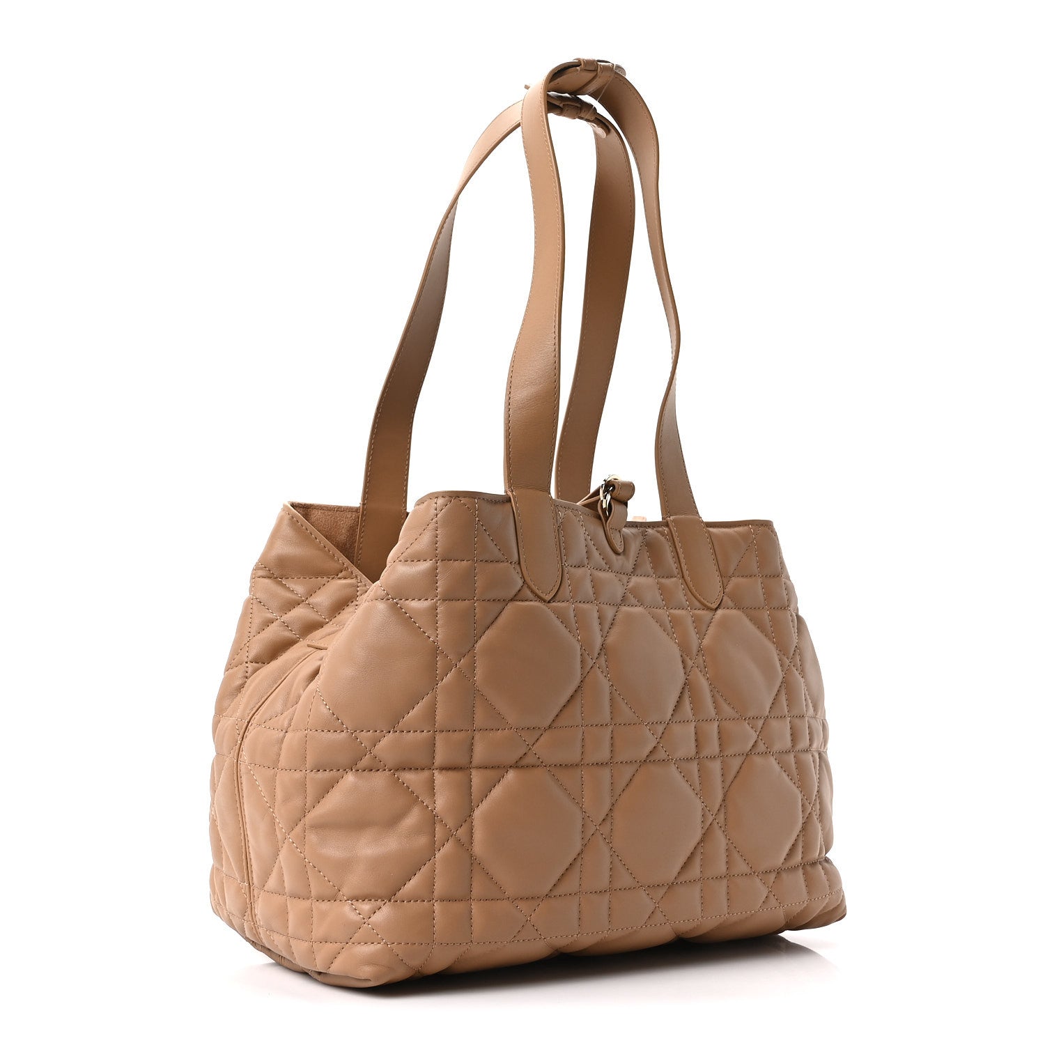 Christian Dior Calfskin Macrocannage Medium Toujour Powder Tan