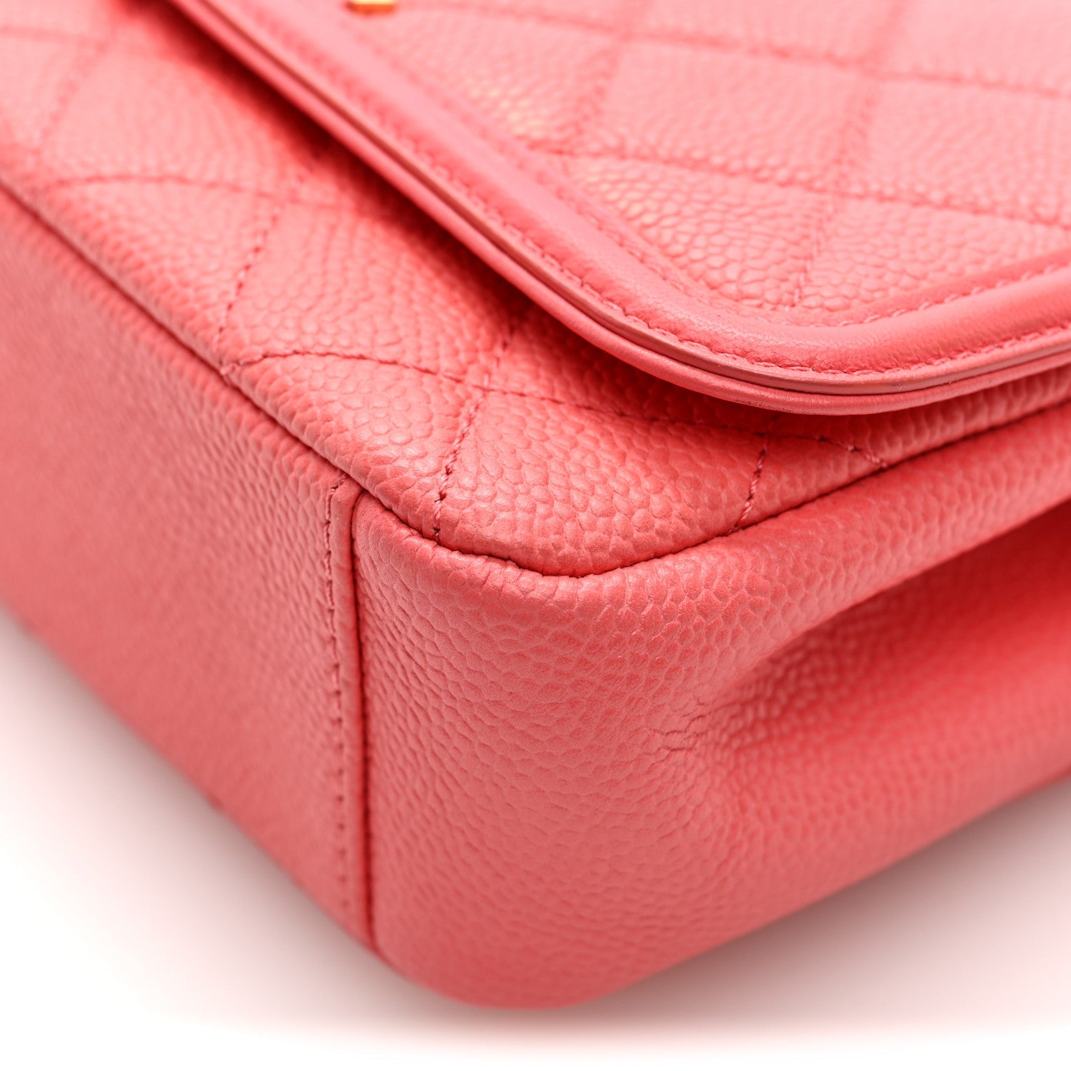 Chanel Caviar Quilted Small CC Filigree Flap Coral
