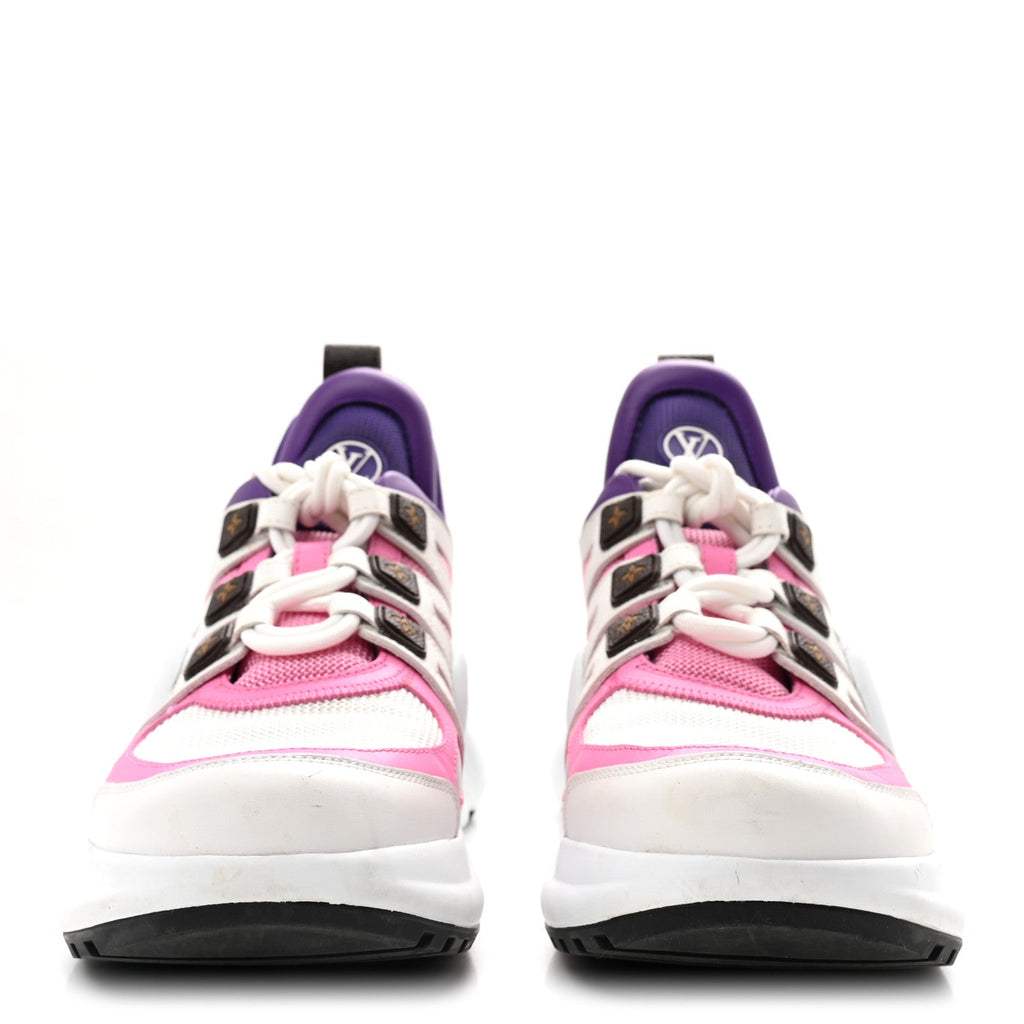 Louis Vuitton Calfskin Technical Nylon LV Archlight Sneakers 38 White Pink Purple