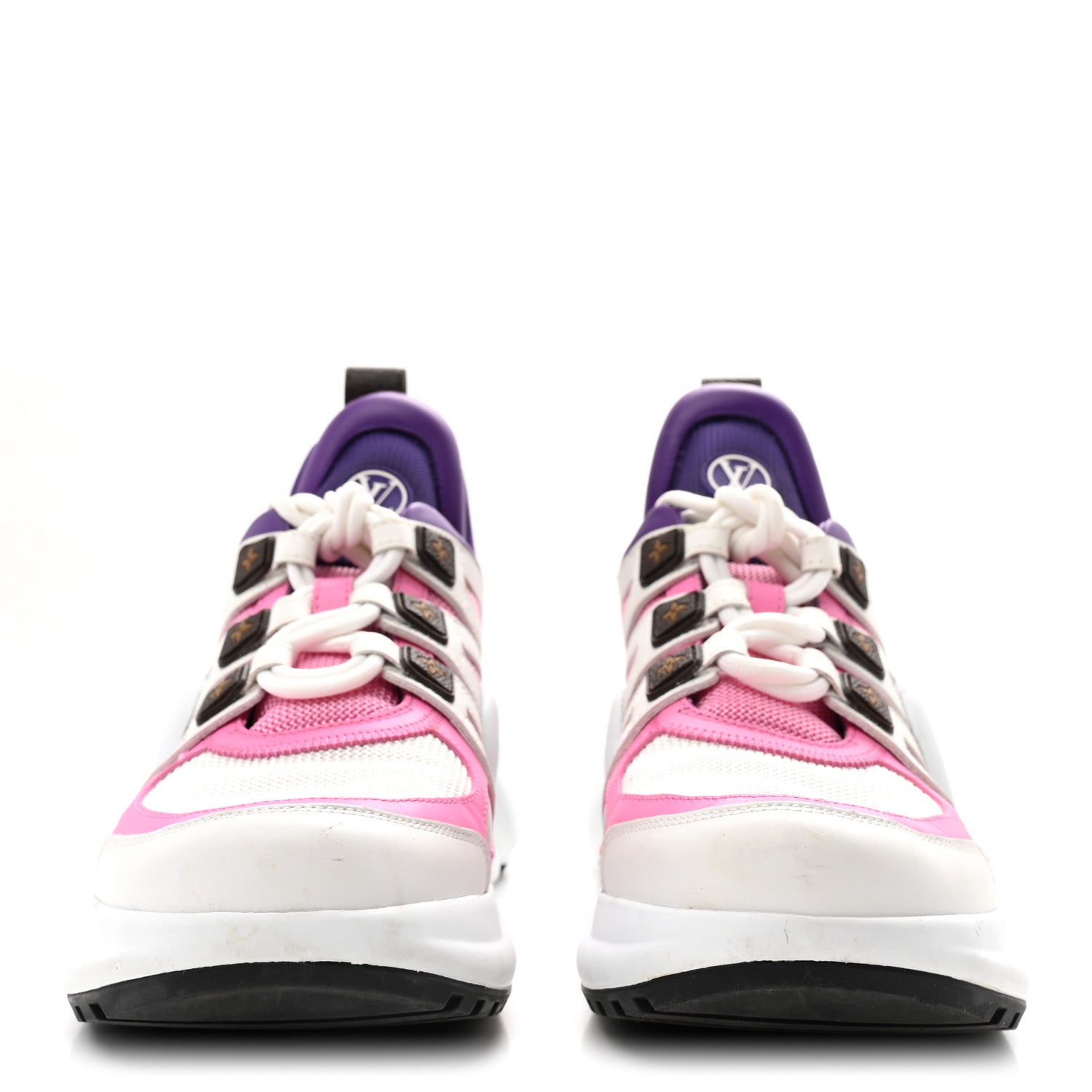 Louis Vuitton Calfskin Technical Nylon LV Archlight Sneakers 38 White Pink Purple