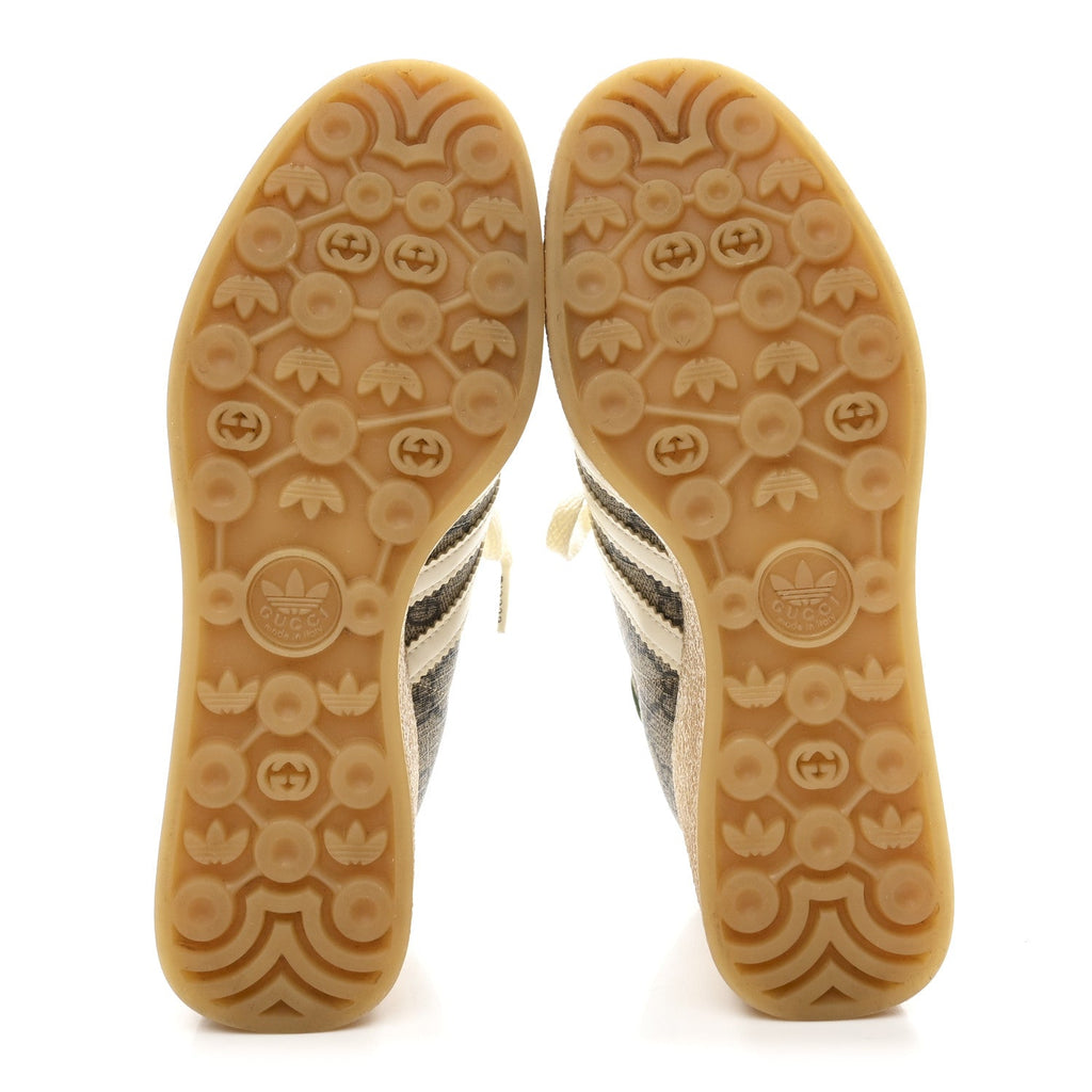 Gucci X ADIDAS GG Supreme Monogram Gazelle Wedge Sneakers 36.5 Beige Ebony Off White New Shamarock