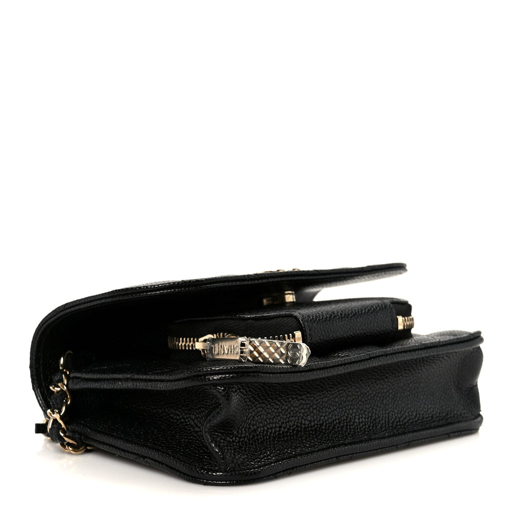 Chanel Caviar Quilted Business Affinity Clutch With Chain Black