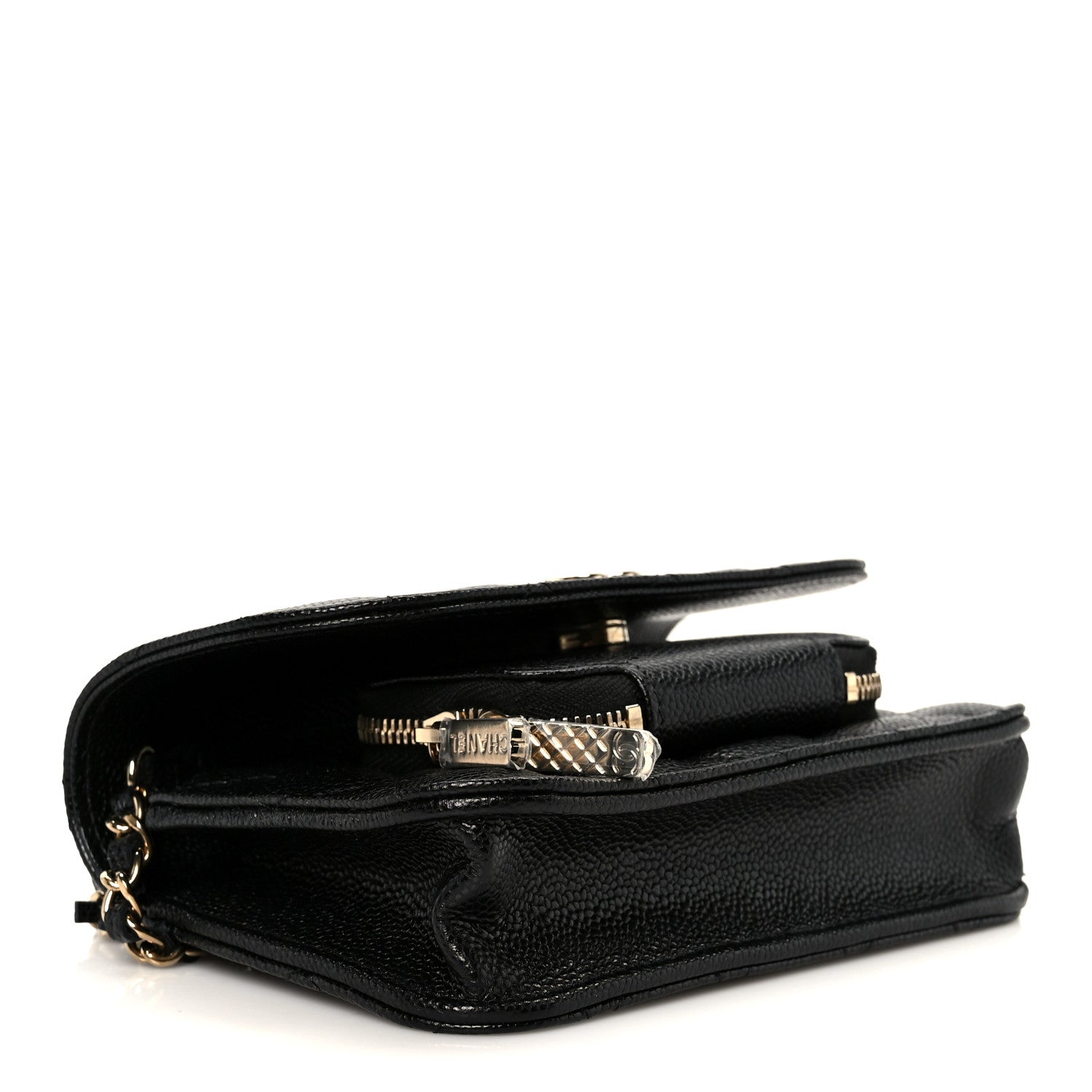 Chanel Caviar Quilted Business Affinity Clutch With Chain Black