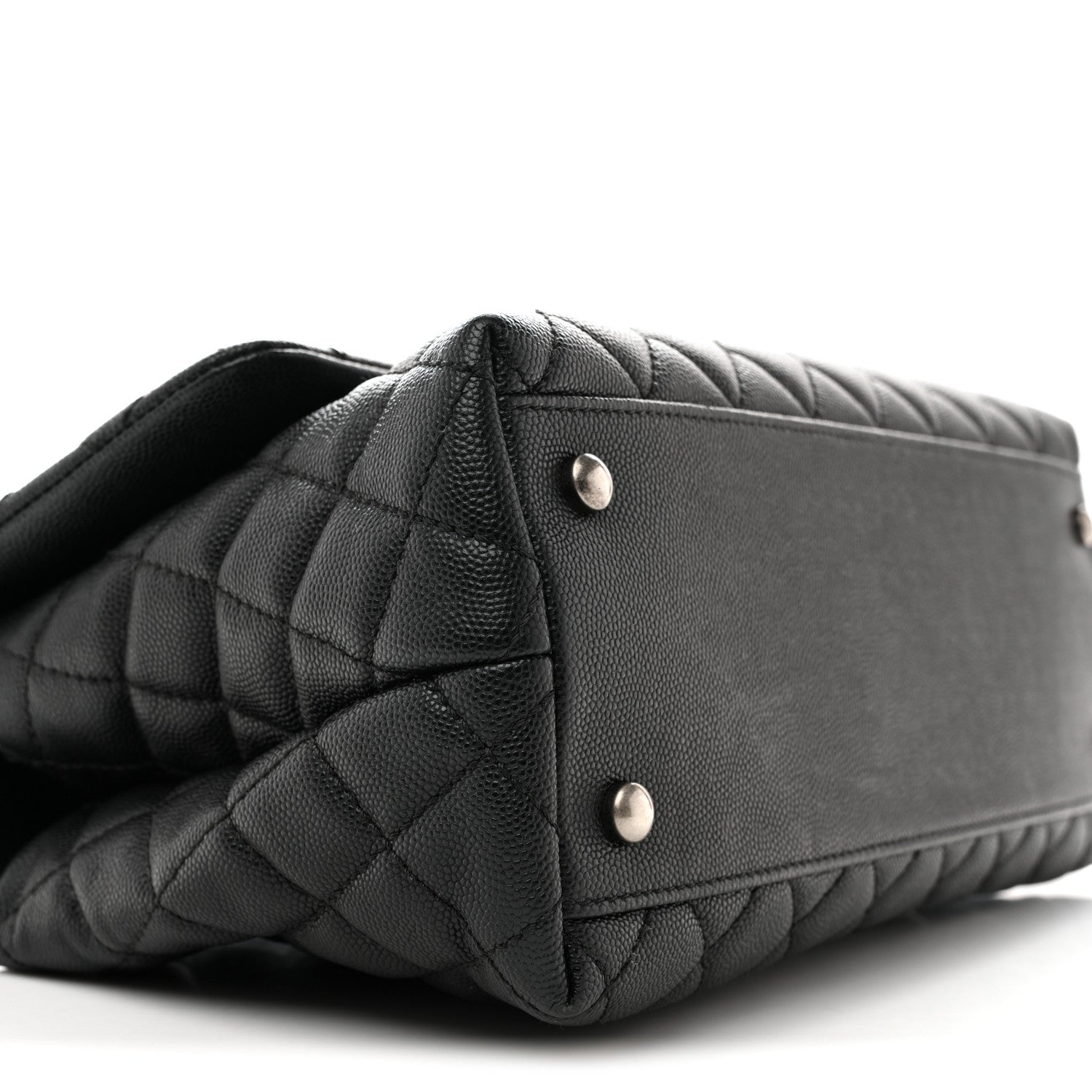 Chanel Caviar Lizard Embossed Quilted Small Coco Handle Flap Black