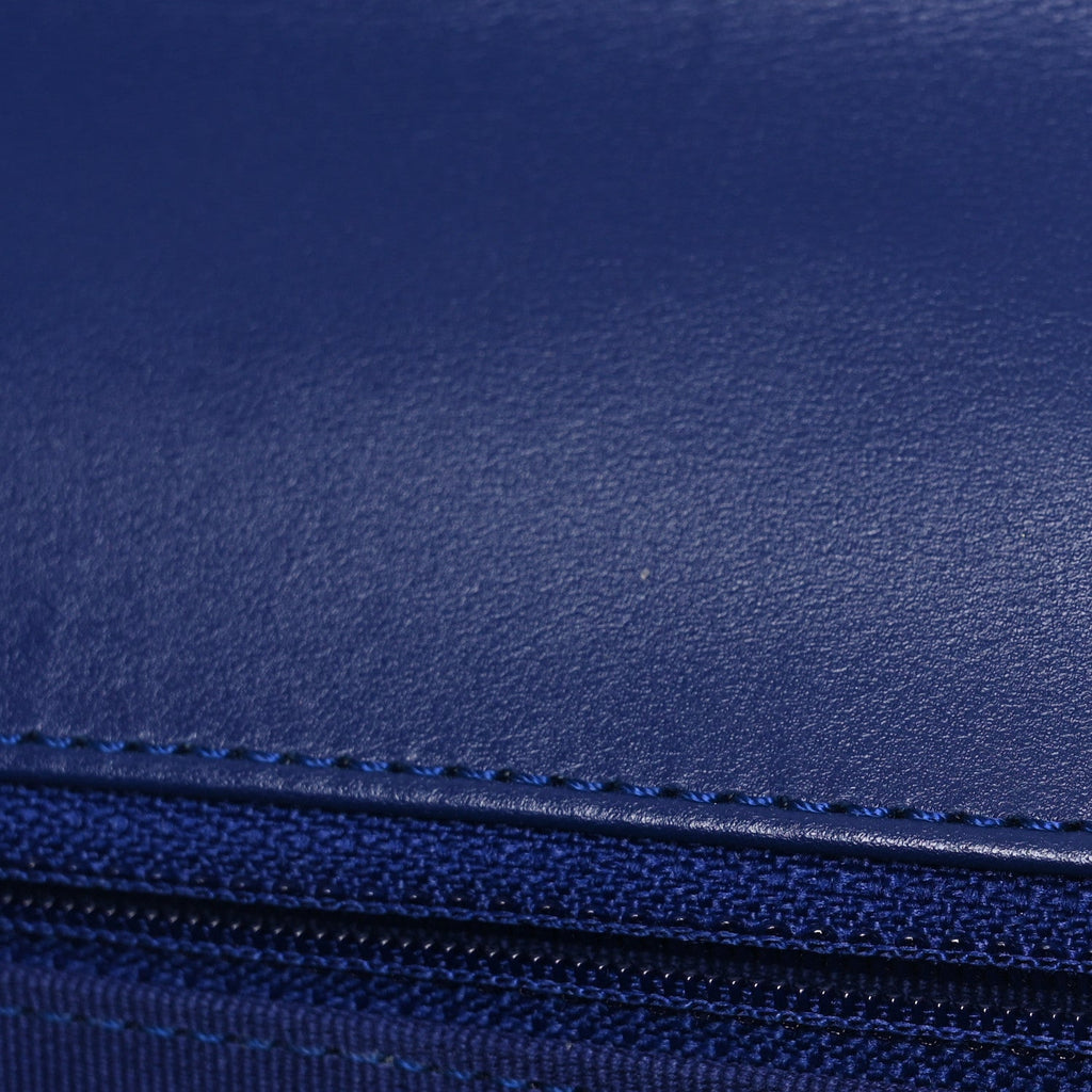 Chanel Calfskin Quilted Small Dual Handle Chain Flap Bag  Blue