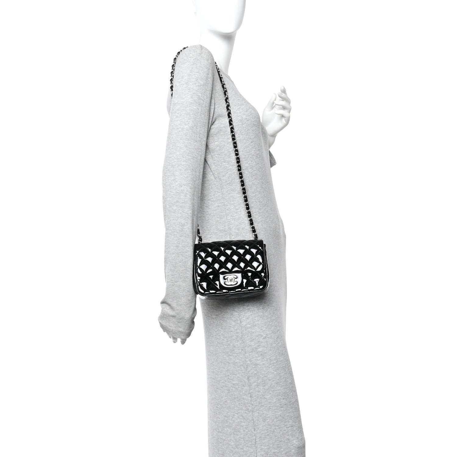 Chanel Patent Calfskin Quilted Mini Square Flap Black