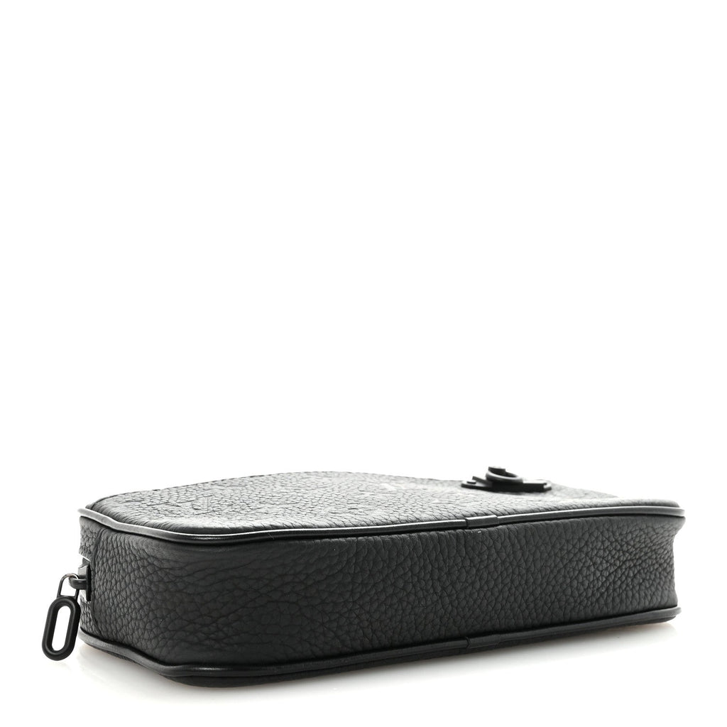 Louis Vuitton Taurillon Monogram Uniformes Solar Ray Soft Pochette Volga Belt Bag Black