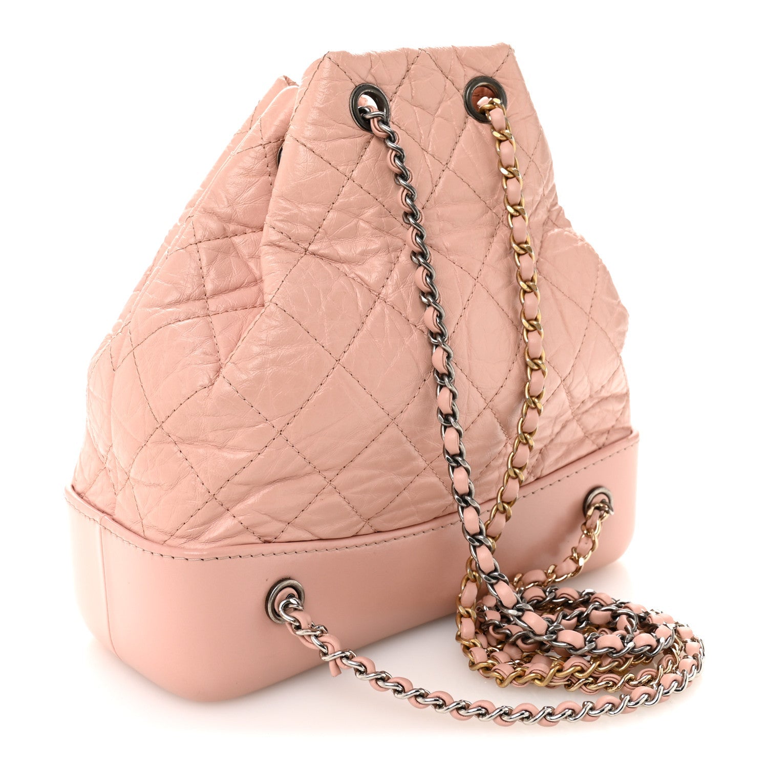 Chanel Aged Calfskin Quilted Small Gabrielle Backpack Pink