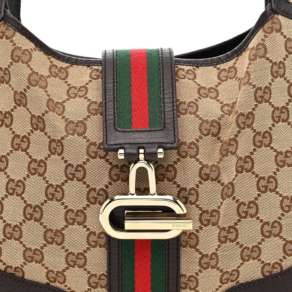 Gucci Monogram Calfskin Junco Small Hobo