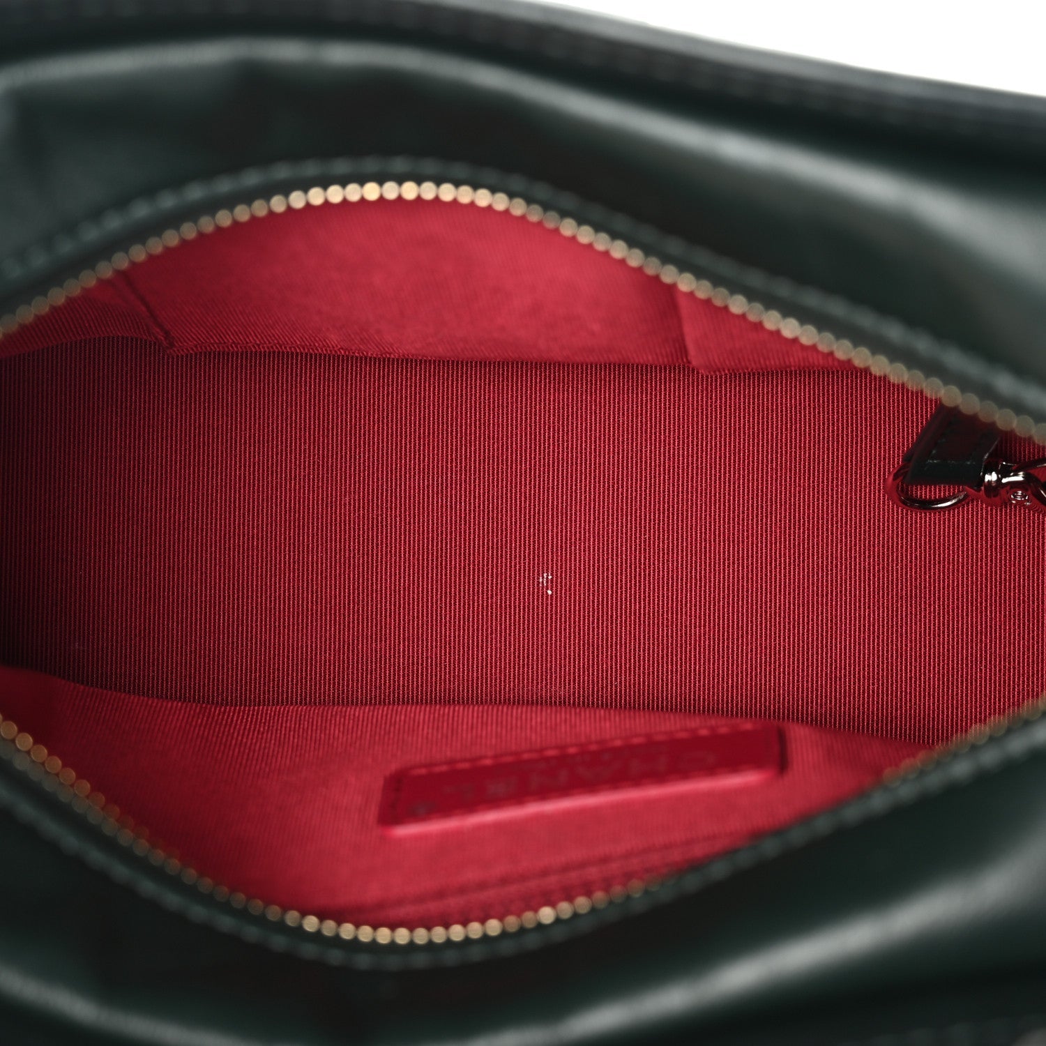 Chanel Aged Calfskin Quilted Small Gabrielle Hobo Dark Green