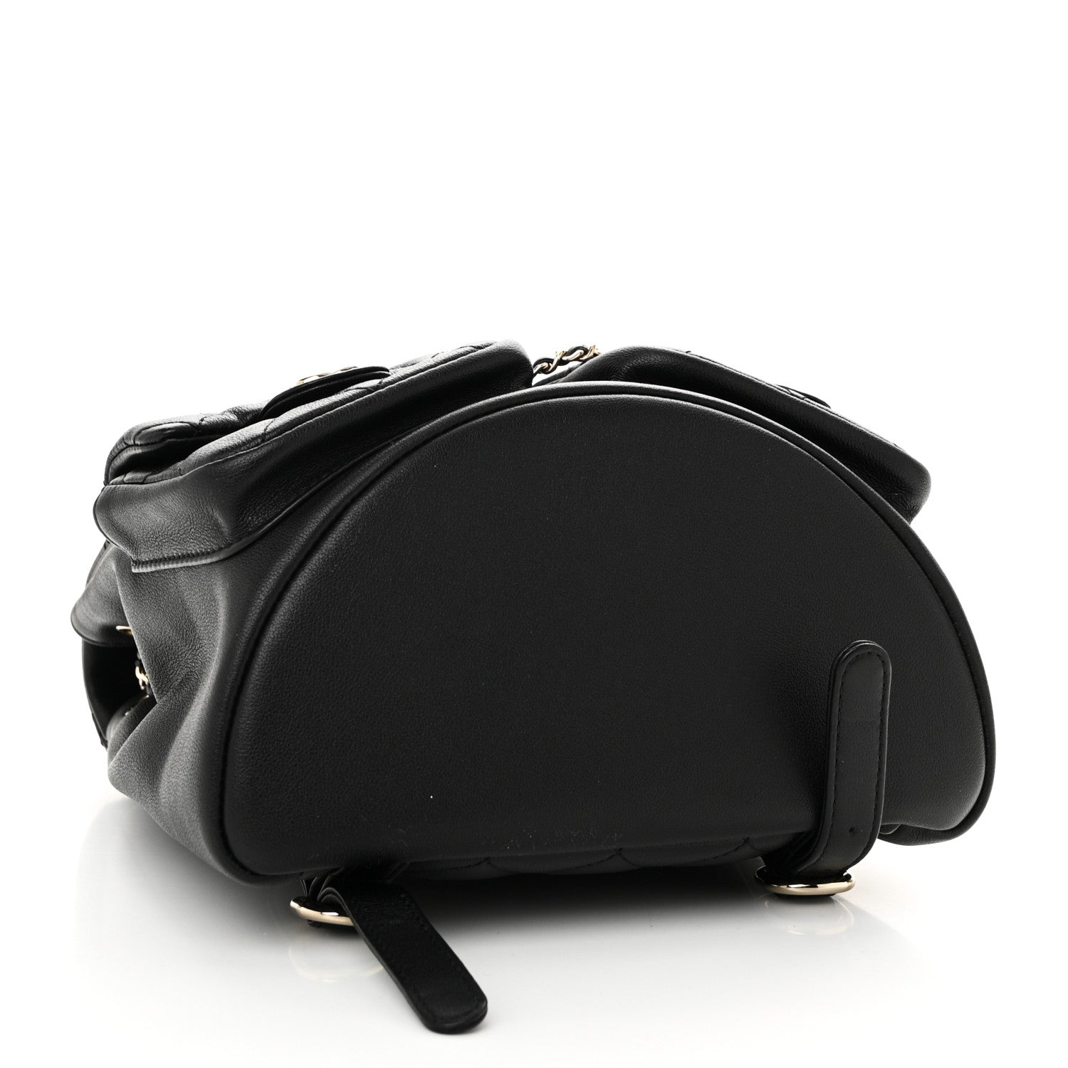 Chanel Calfskin Quilted Medium Duma Pockets Drawstring Backpack Black