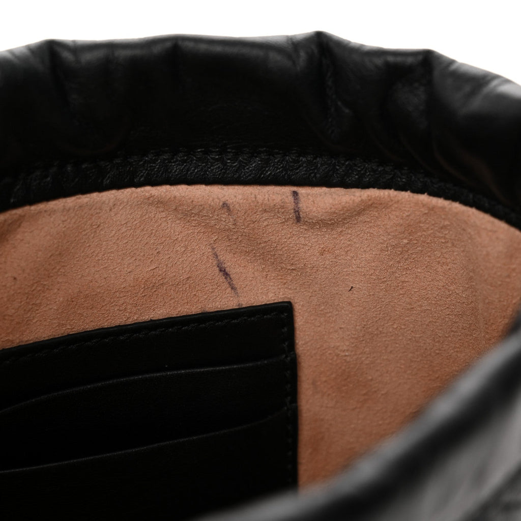 Gucci Calfskin Matelasse Mini GG Marmont 2.0 Bucket Bag Black