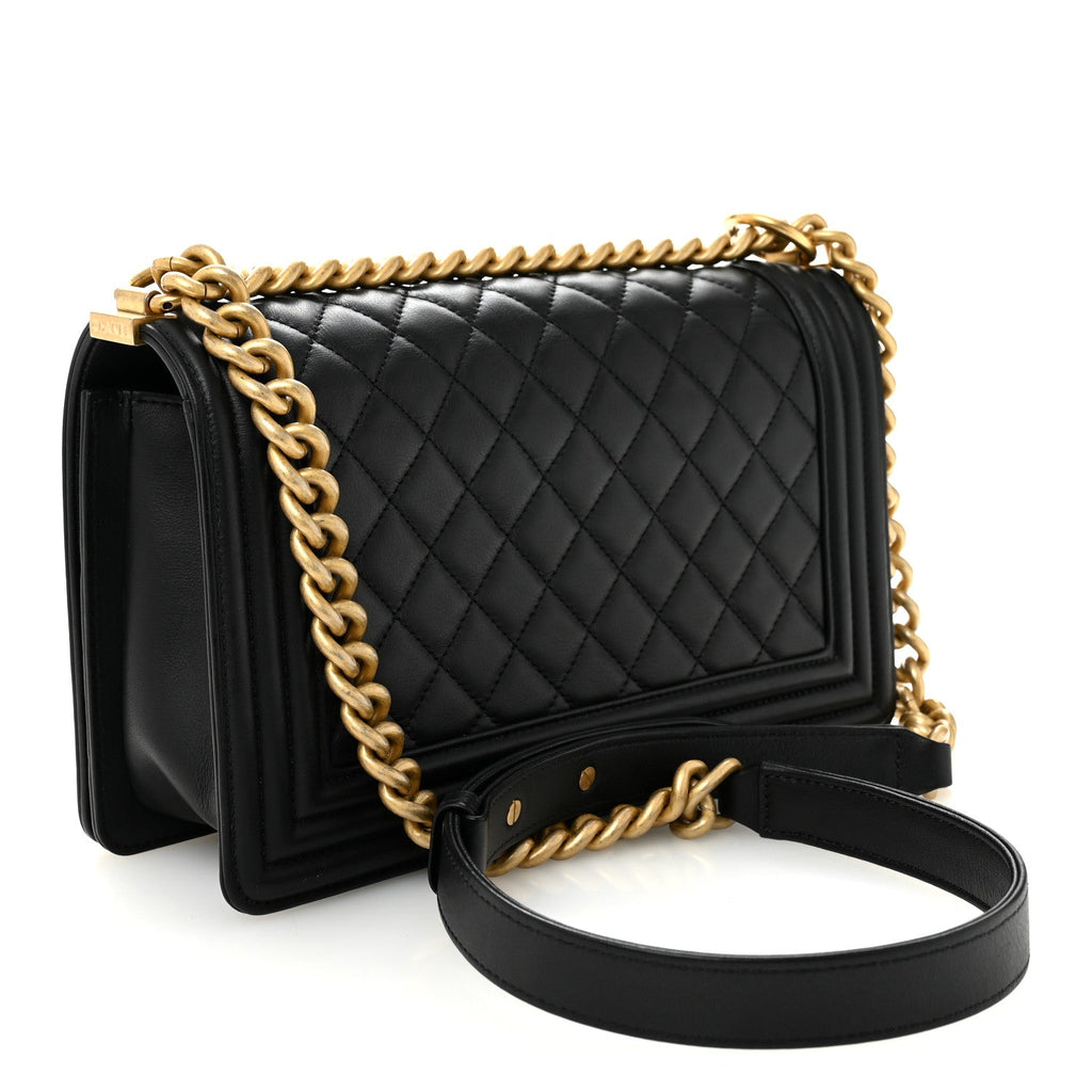 Chanel Calfskin Quilted Medium Boy Flap Black