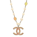 Metal Pearl Resin CC Pendant Necklace Gold Multicolor