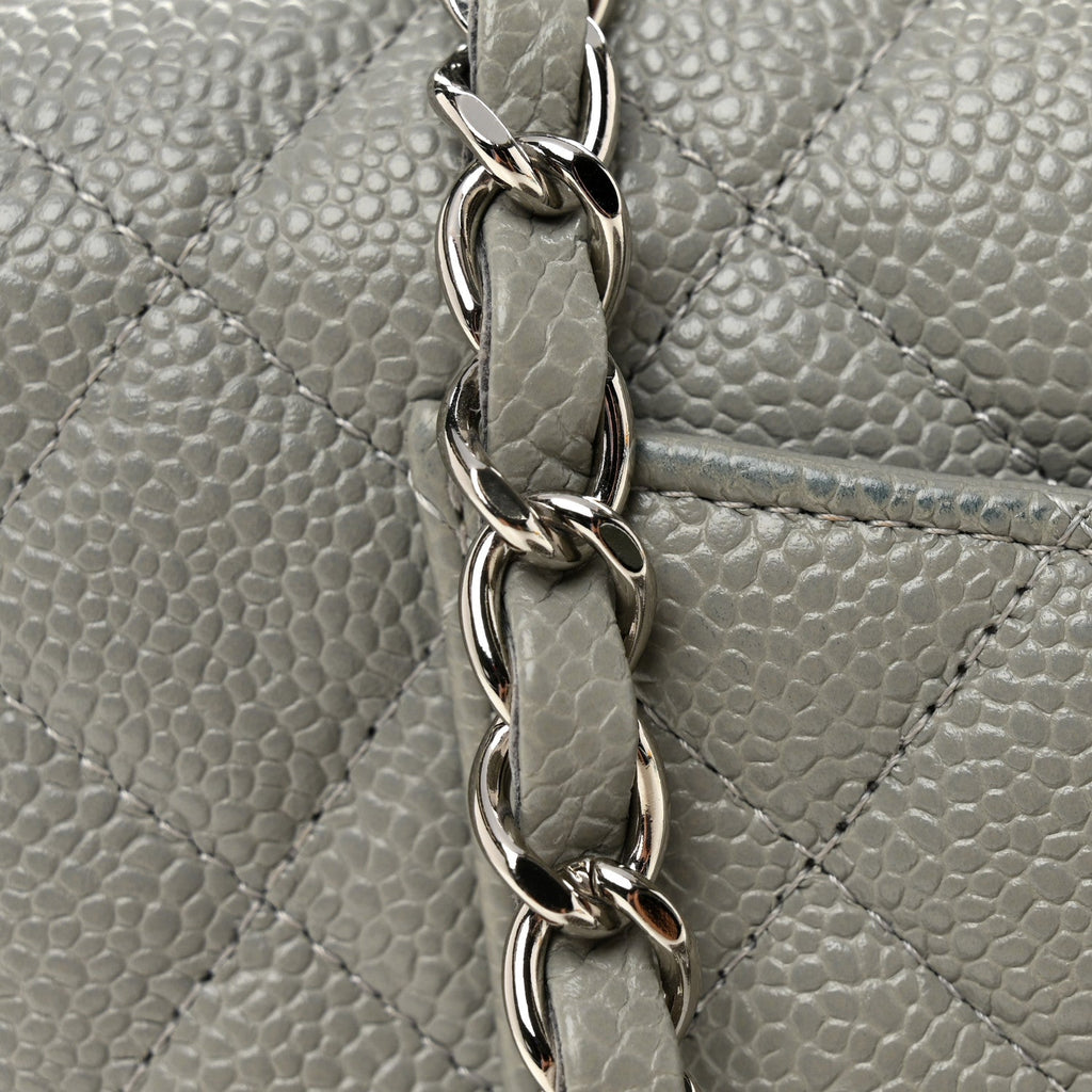 Chanel Caviar Quilted Mini Rectangular Flap Light Grey
