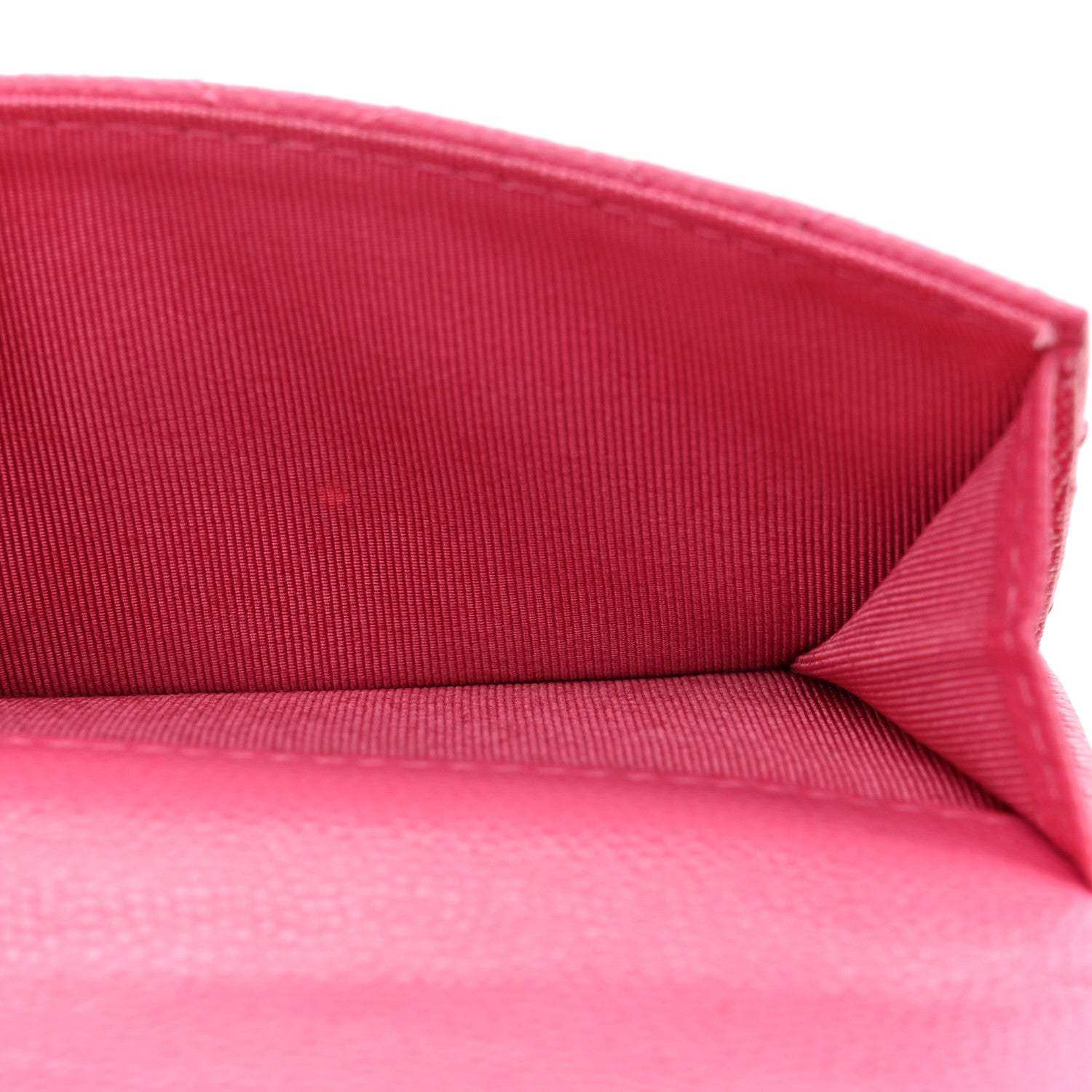 Caviar Quilted Tri-Fold Flap Wallet Pink