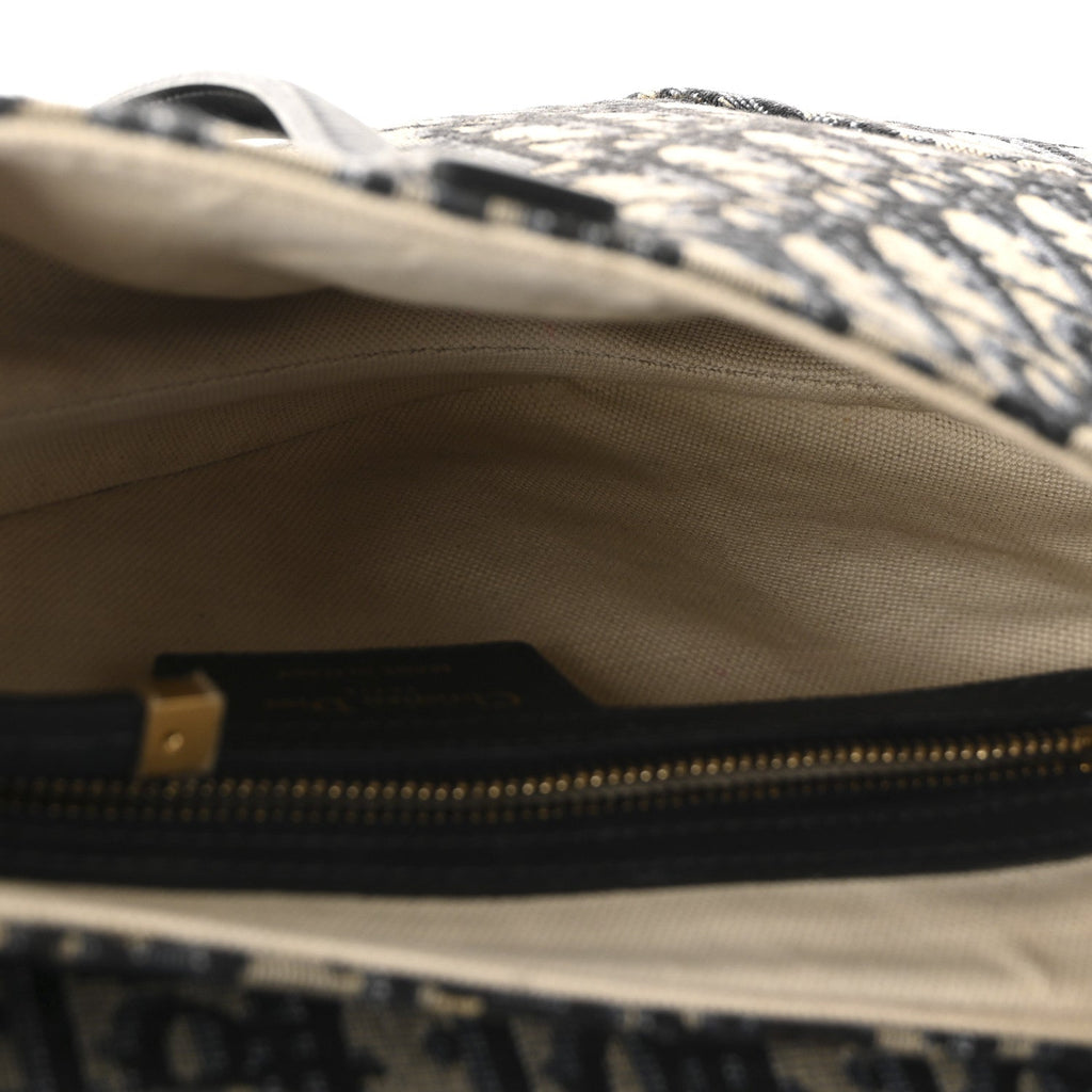 Christian Dior Oblique Saddle Bag Blue