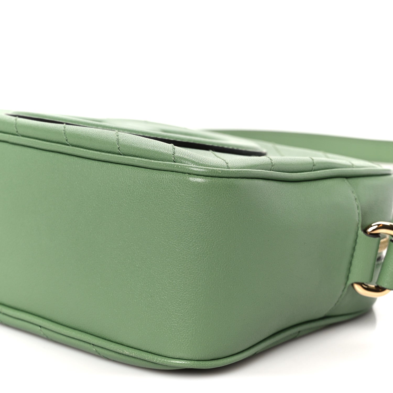 Gucci Sakai Be Green Calfskin Diagonal Stitched Small Blondie Shoulder Bag Green Soil Grass