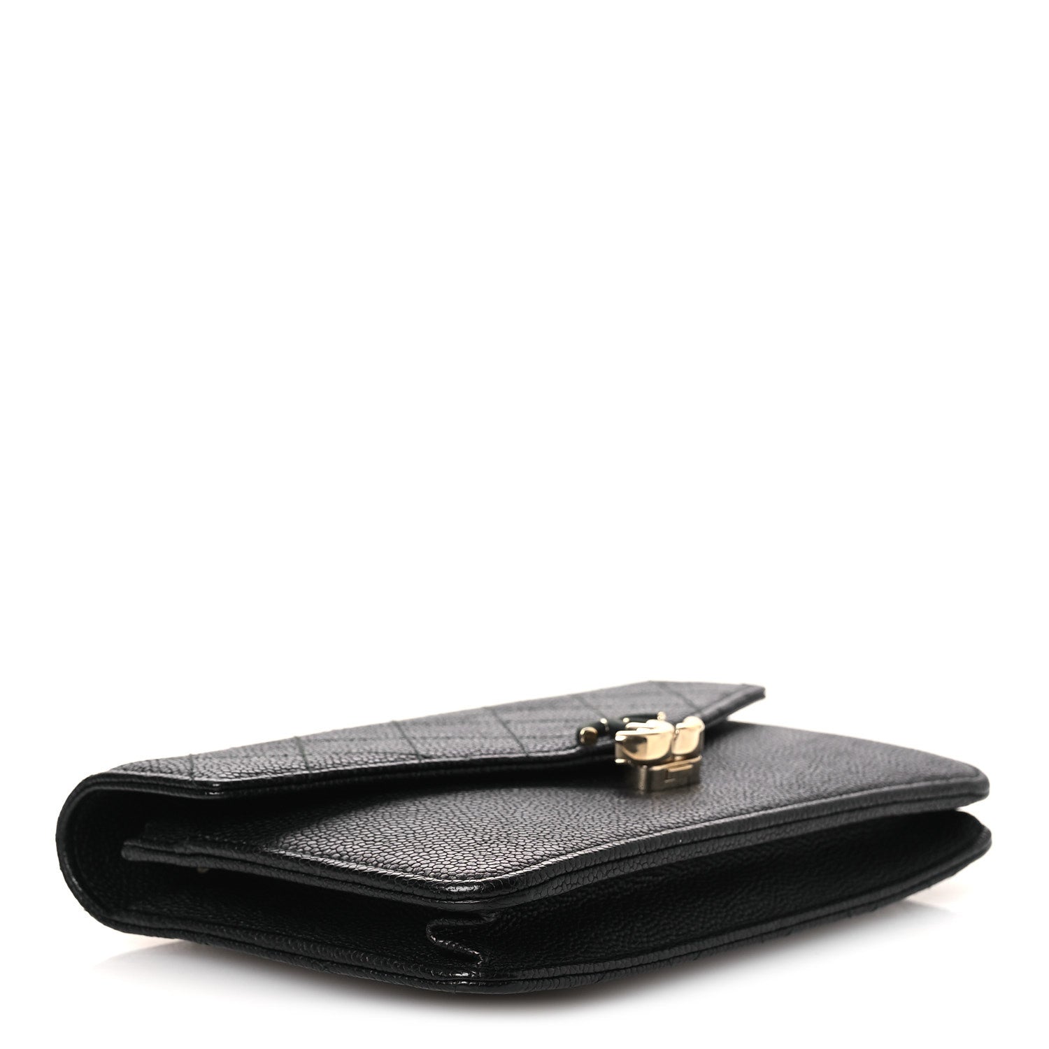 Chanel Grained Calfskin Quilted Cuba Wallet On Chain WOC Black