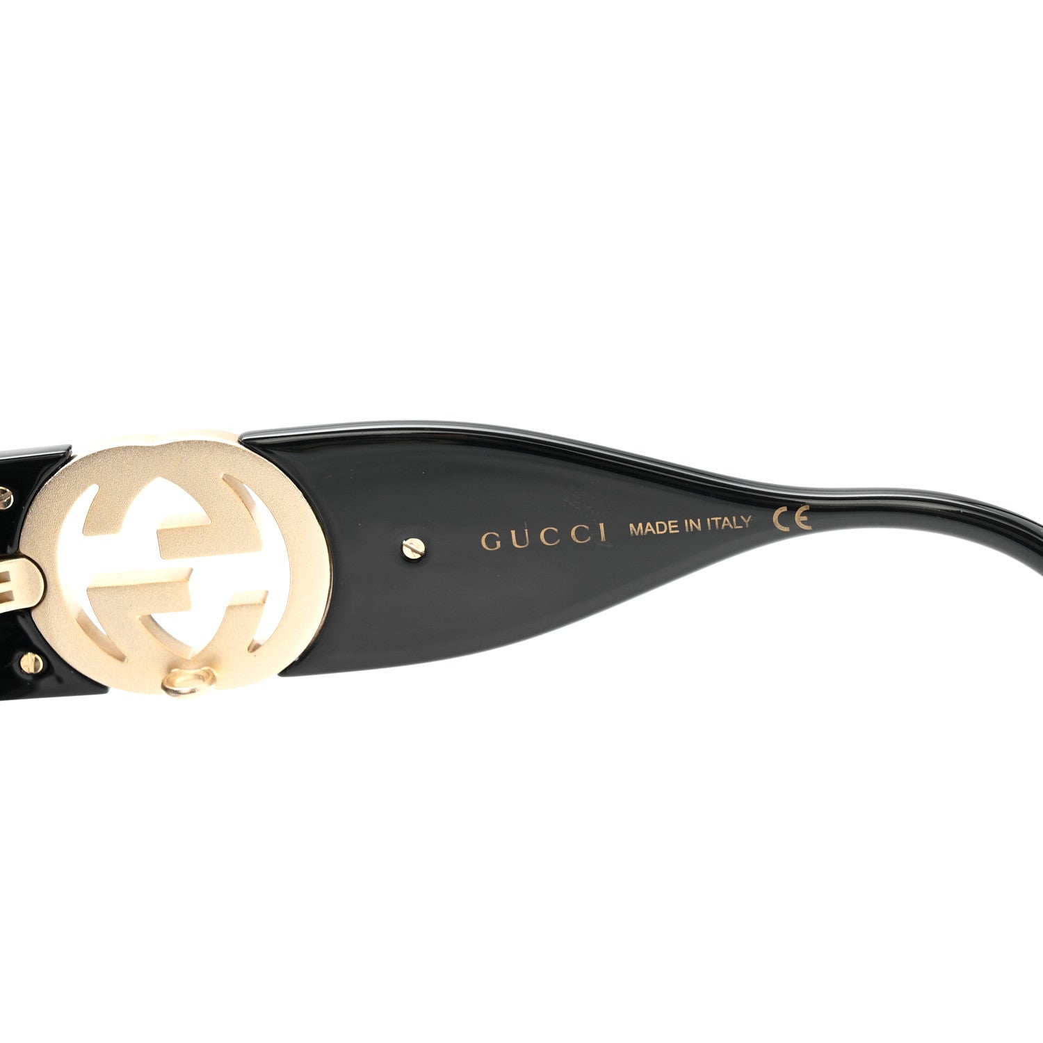 Gucci Acetate Square Frame Chain Sunglasses GG1022S Black